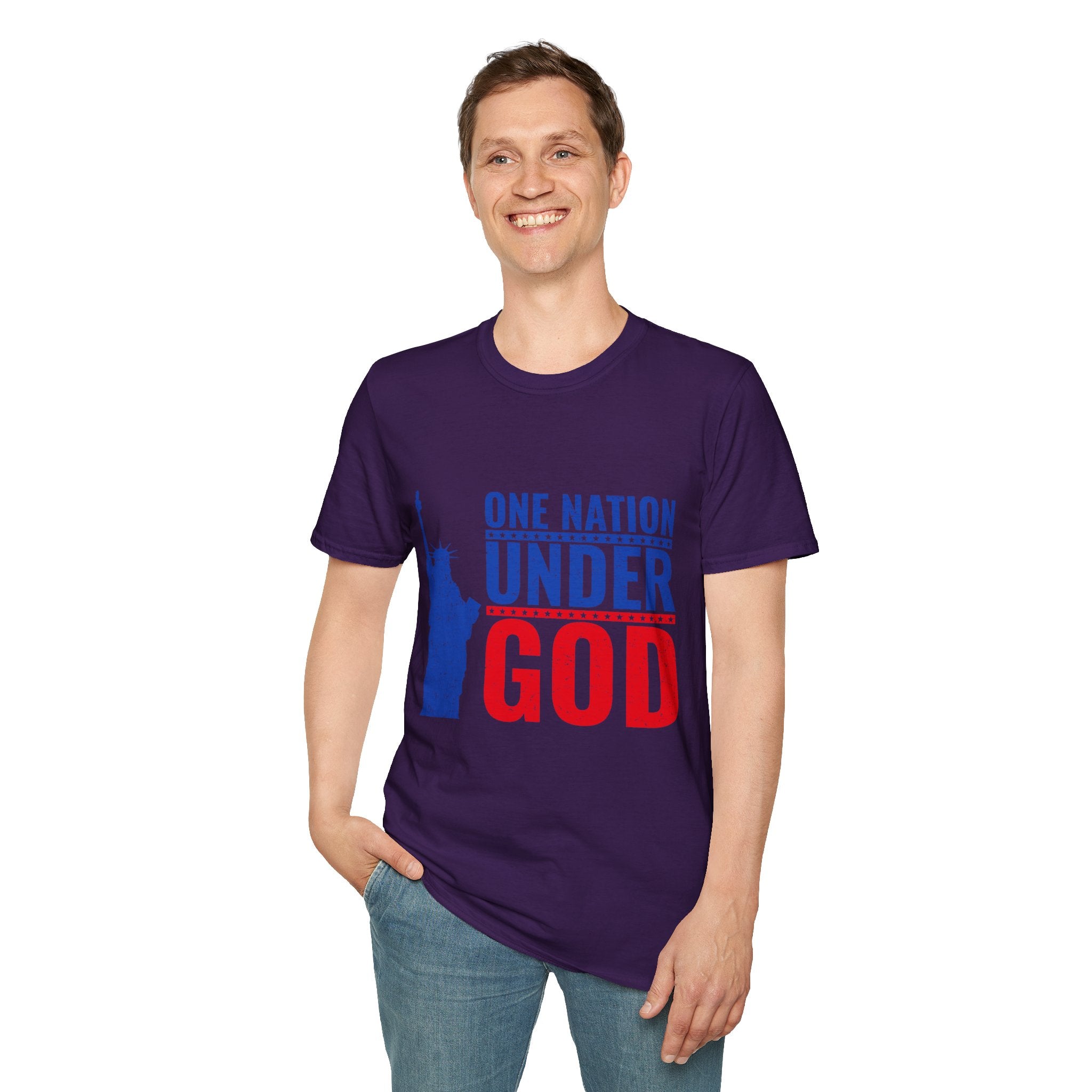 Patriotic Graphic T-Shirt | One Nation Under God | Unisex Casual Wear for Holidays, Independence Day, Family Gatherings, Political [...]