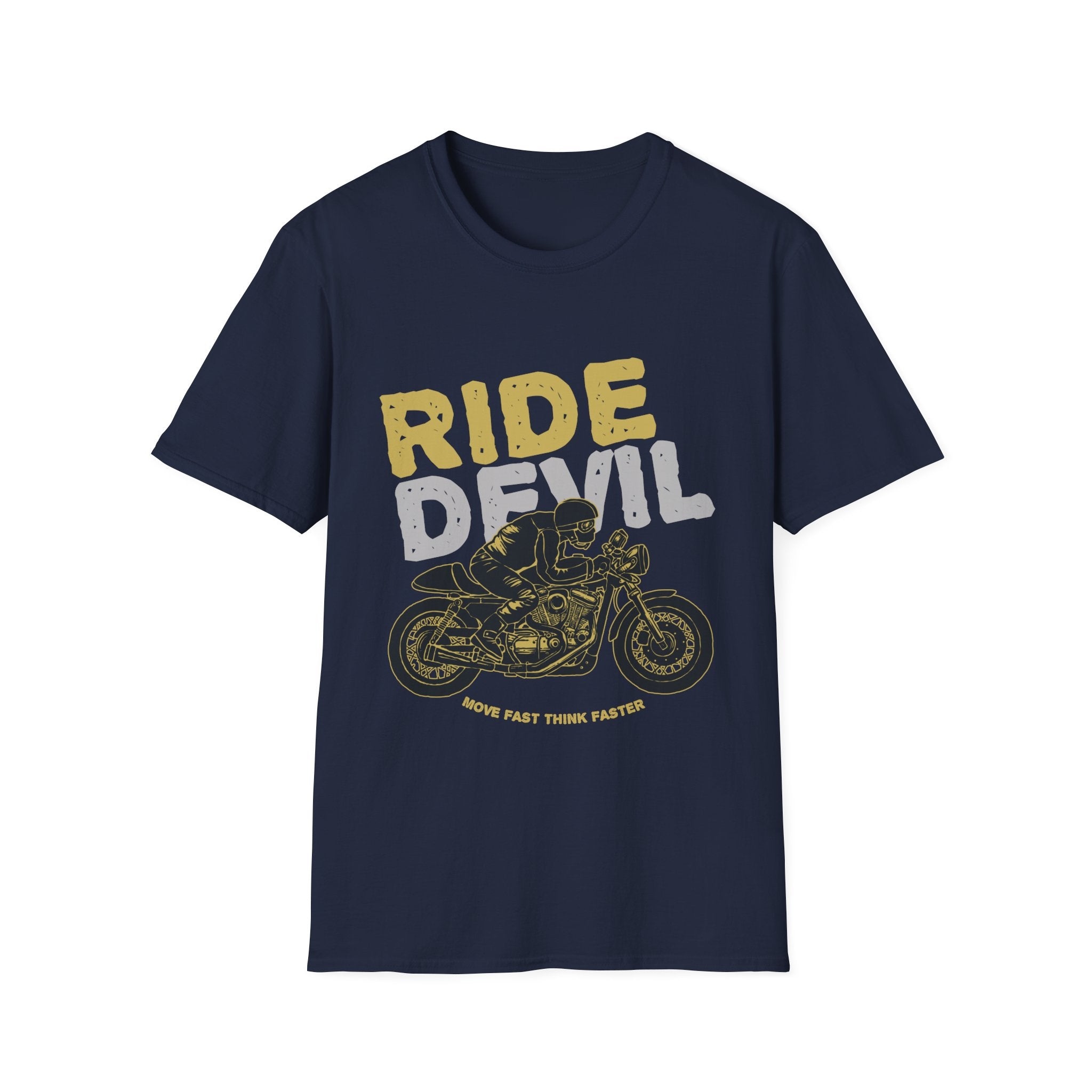 Unisex Softstyle T-Shirt with 'Ride Devil' Graphic - Perfect for Bikers, Gift for Motorcycle Lovers, Casual Wear, Event Merchandise, [...]