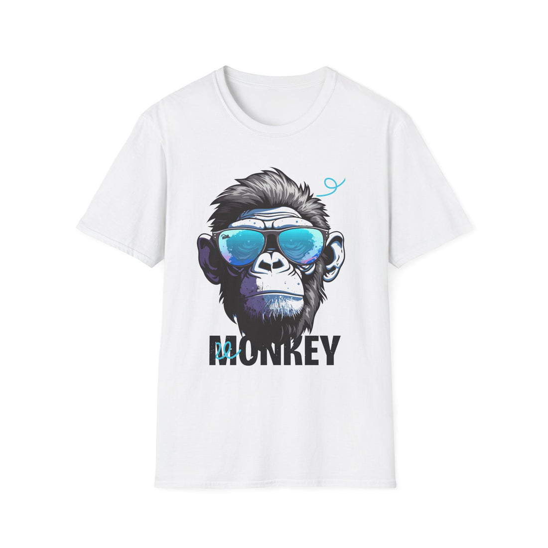 Cool Monkey Graphic Tee, Fun Unisex Softstyle T-Shirt, Animal Lover Gift