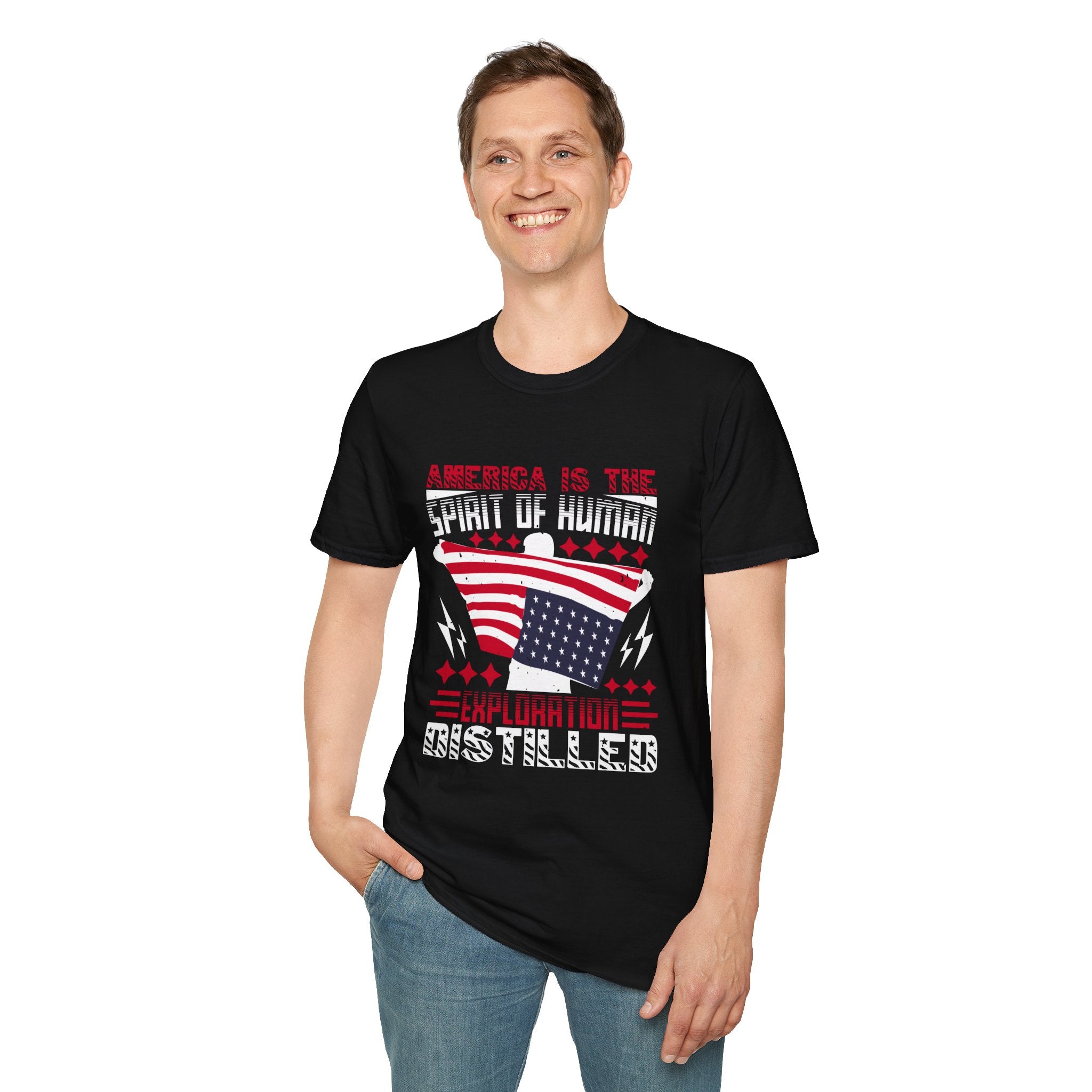 Vintage American Spirit T-Shirt, Unisex Graphic Tee, Patriotic Apparel, Gift for Explorers, Independence Day Shirt
