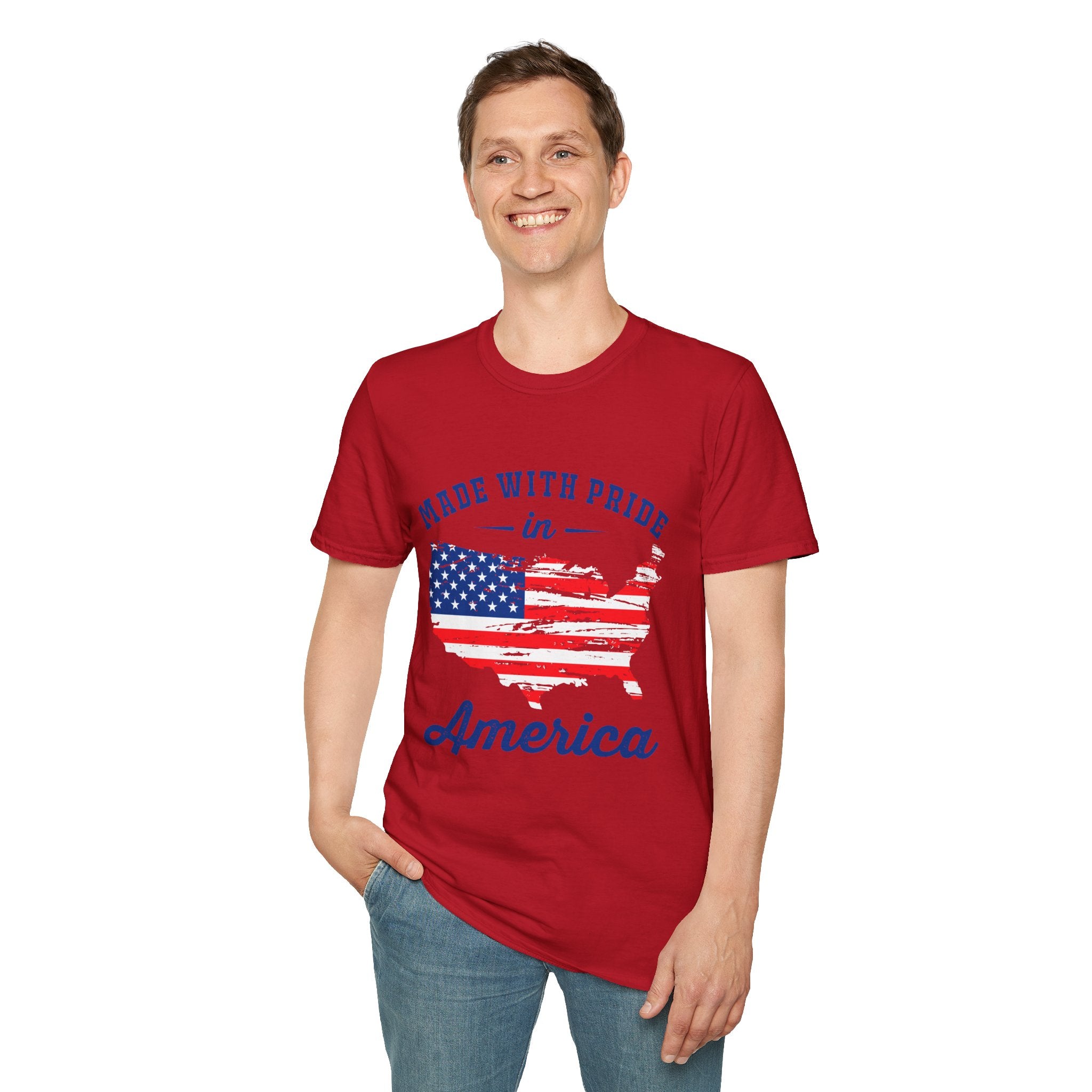 Pride USA Unisex T-Shirt, American Flag Graphic Tee, Independence Day Shirt, Gift for Patriots, Casual Everyday Wear
