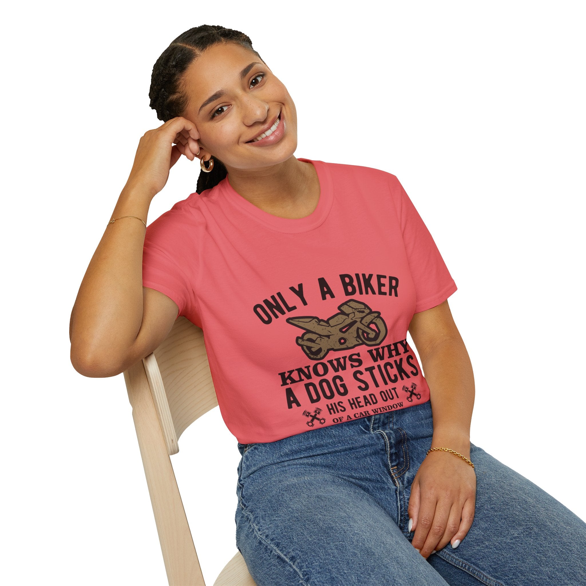 Funny Biker T-Shirt, Unisex Softstyle Tee for Dog Lovers, Perfect Gift for Birthdays, Holidays, and Biker Events, Cool Graphic Tee, [...]