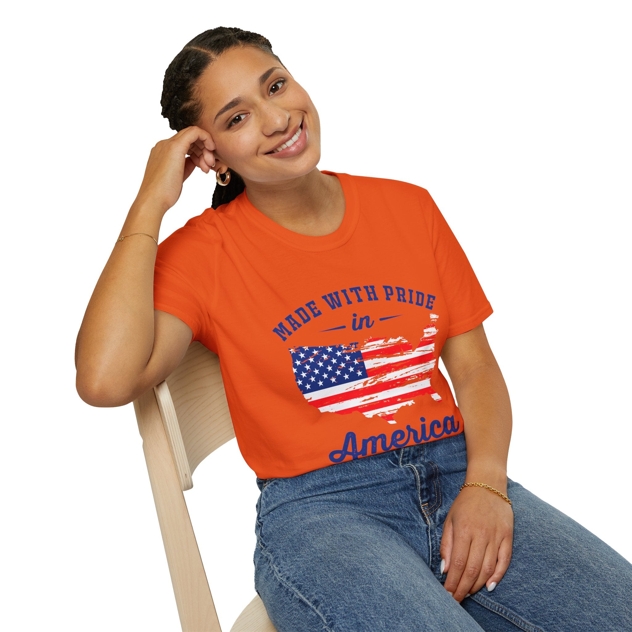 Pride USA Unisex T-Shirt, American Flag Graphic Tee, Independence Day Shirt, Gift for Patriots, Casual Everyday Wear