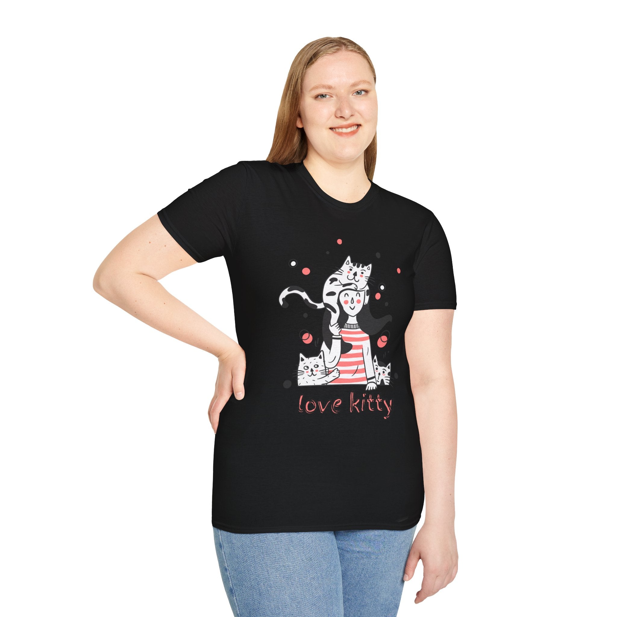 Cute Cat Lover T-Shirt, Love Kitty Graphic Tee