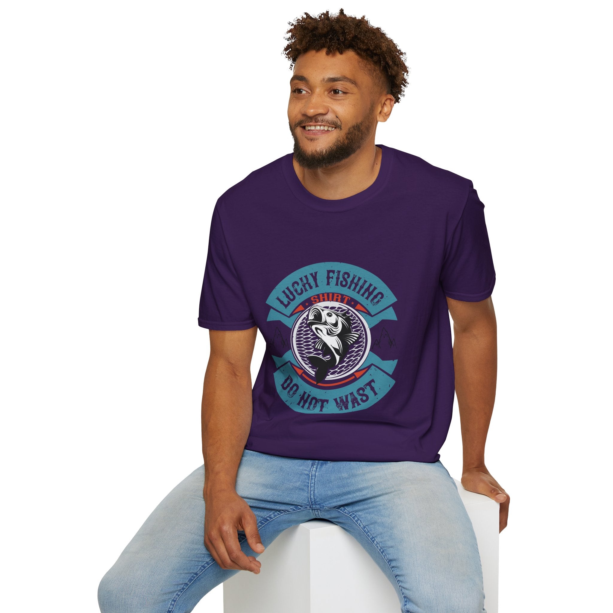 Lucky Fishing Graphic Tee, Unisex Fishing T-Shirt
