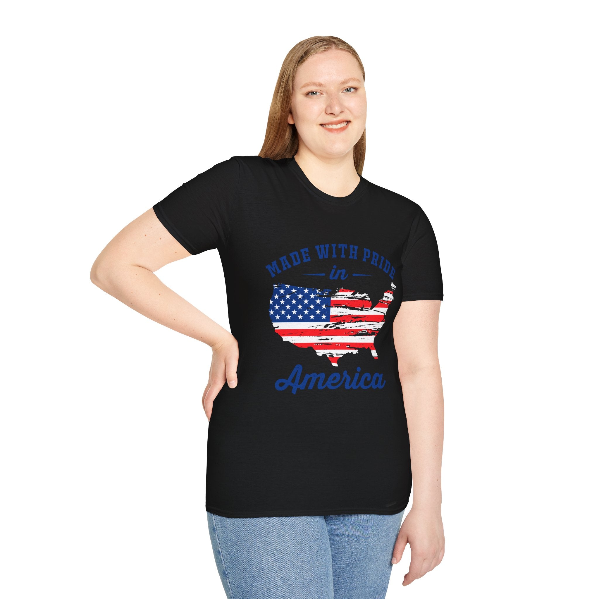 Pride USA Unisex T-Shirt, American Flag Graphic Tee, Independence Day Shirt, Gift for Patriots, Casual Everyday Wear