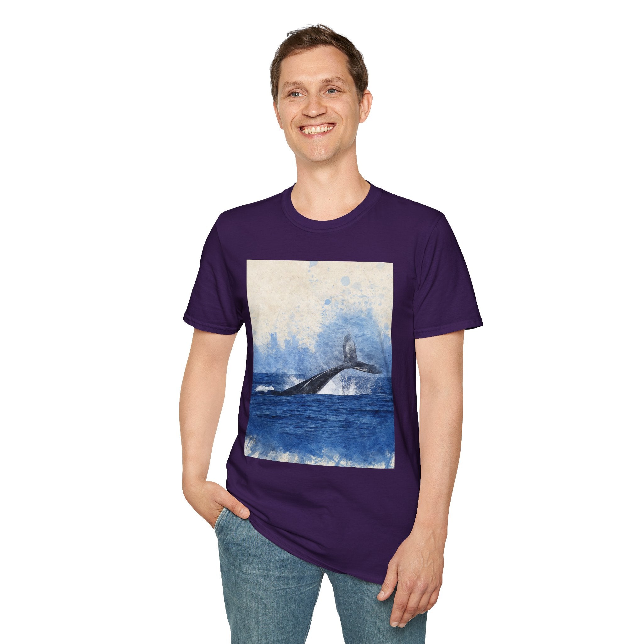 Whale Watching Unisex Softstyle T-Shirt, Ocean Lover Gift, Nature Tee