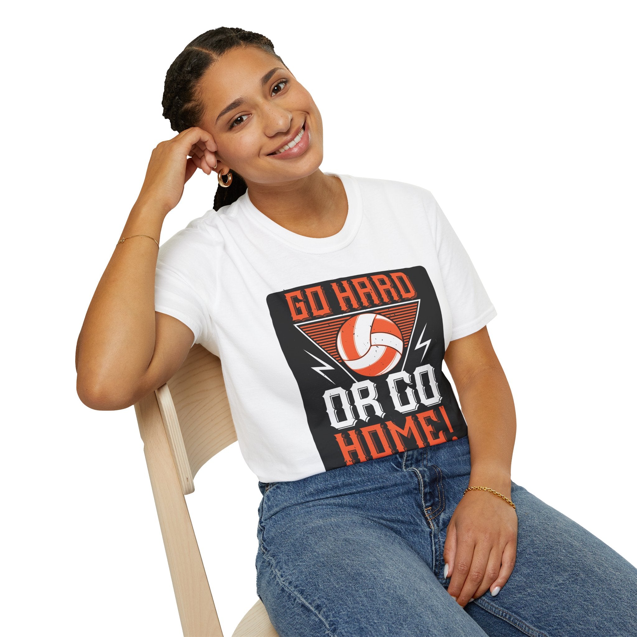 Volleyball Motivational T-Shirt - Go Hard or Go Home, Athletic Shirt, Sports Apparel