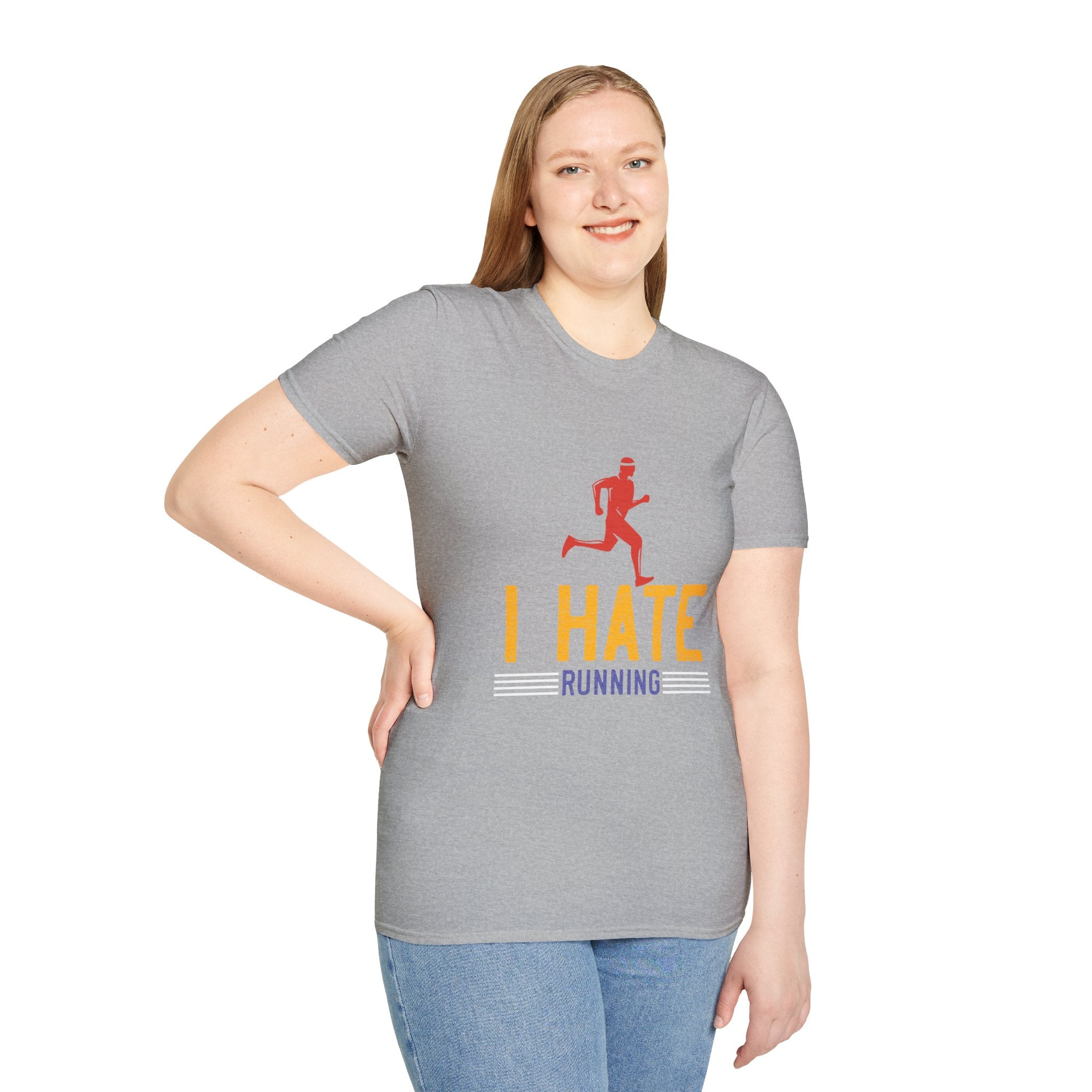 Unisex Softstyle T-Shirt with 'I Hate Running' Slogan