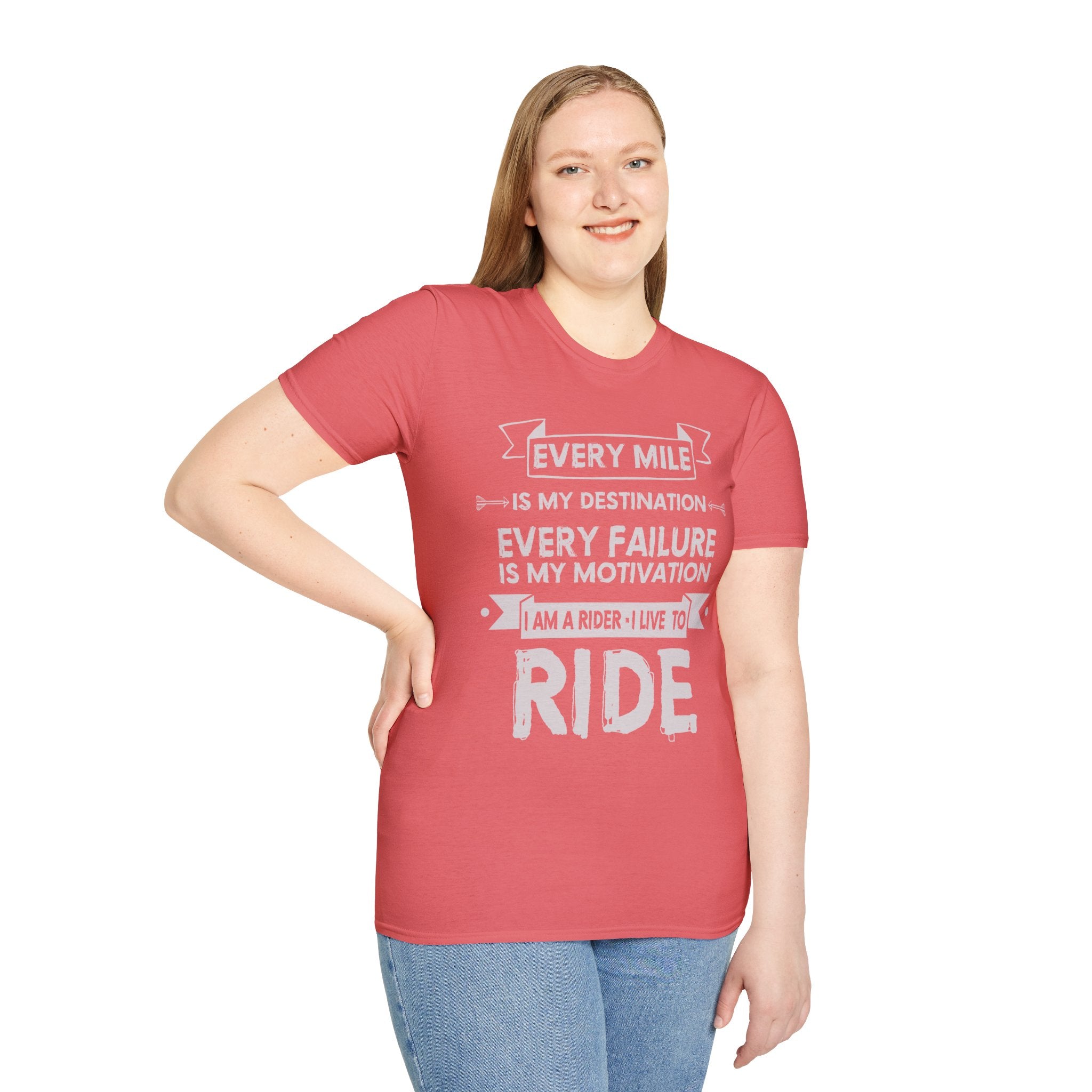 Inspirational Rider T-Shirt | Every Mile Is My Destination | Fitness Gift for Cyclists, Motivational Tee, Unisex Apparel
