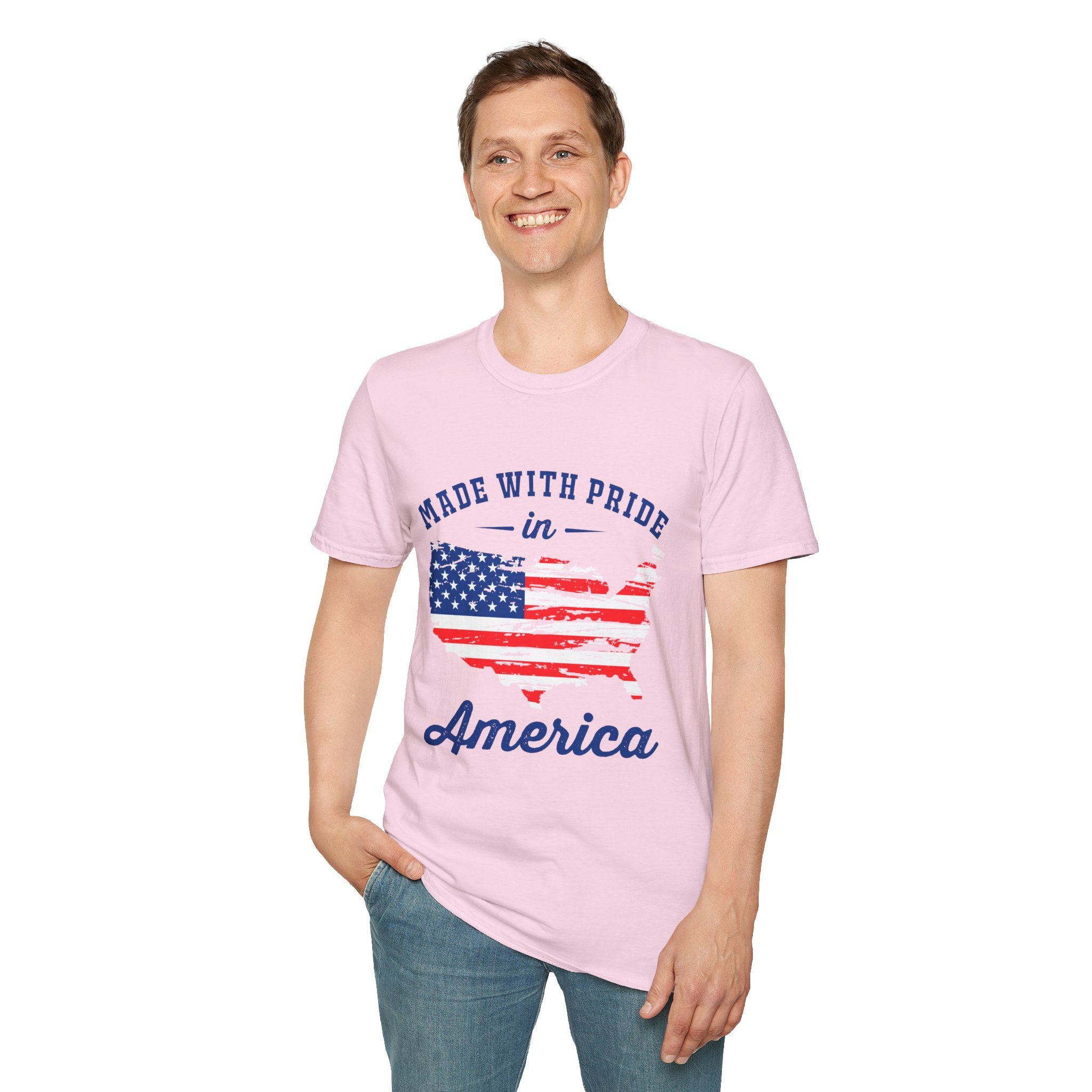 Pride USA Unisex T-Shirt, American Flag Graphic Tee, Independence Day Shirt, Gift for Patriots, Casual Everyday Wear