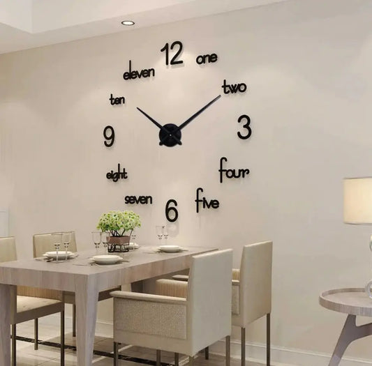 3D Wall Clock, Frameless Wall Clock DIY Wall Decoration, Wall Clock Home Decor Advibe Studio