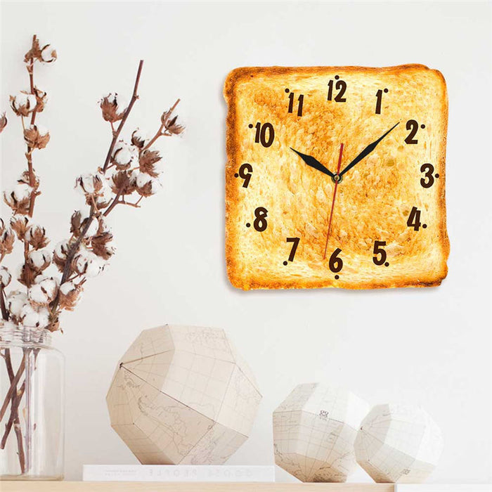 Home Decor Realistic Baked Bread Modern Wall Clock