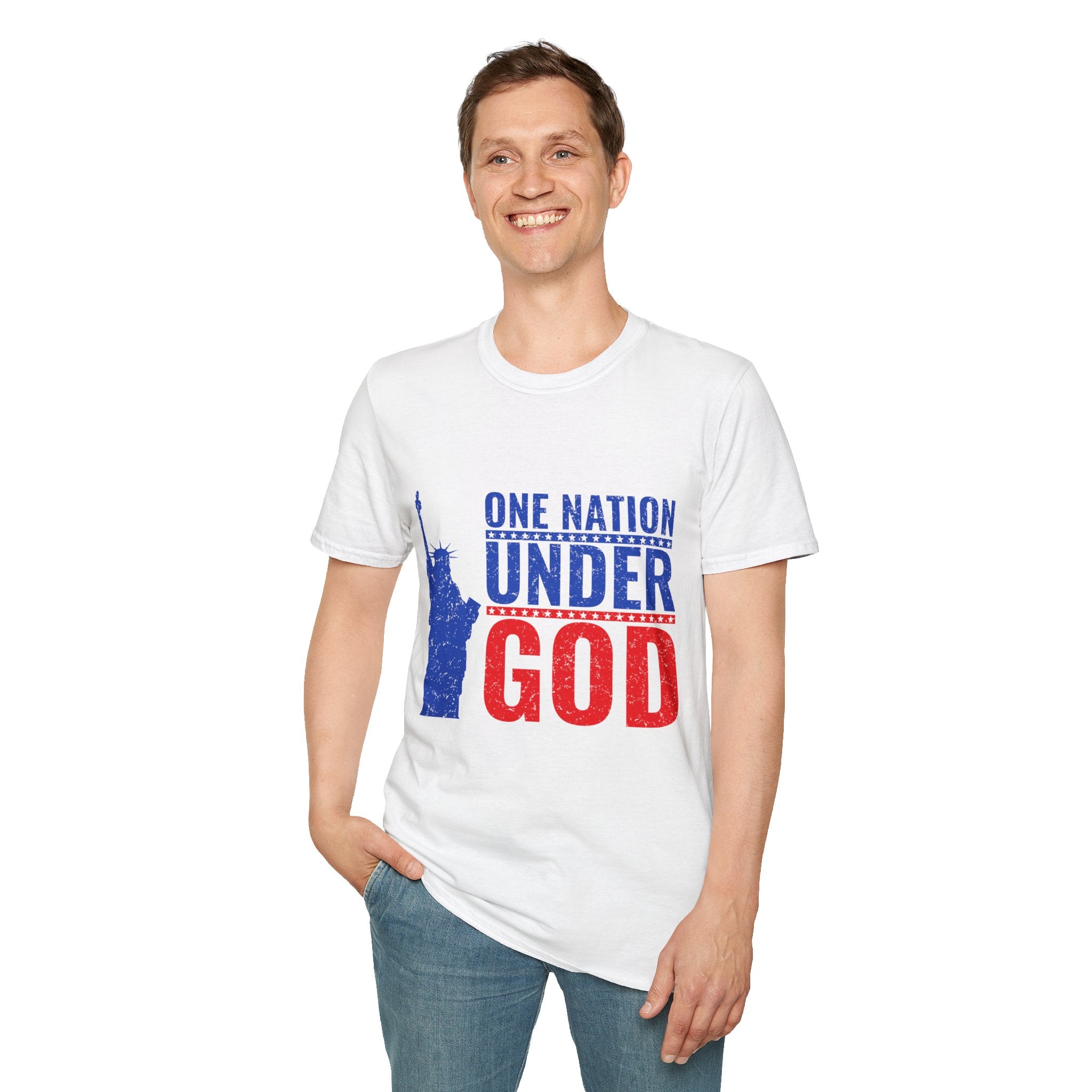 Patriotic Graphic T-Shirt | One Nation Under God | Unisex Casual Wear for Holidays, Independence Day, Family Gatherings, Political [...]