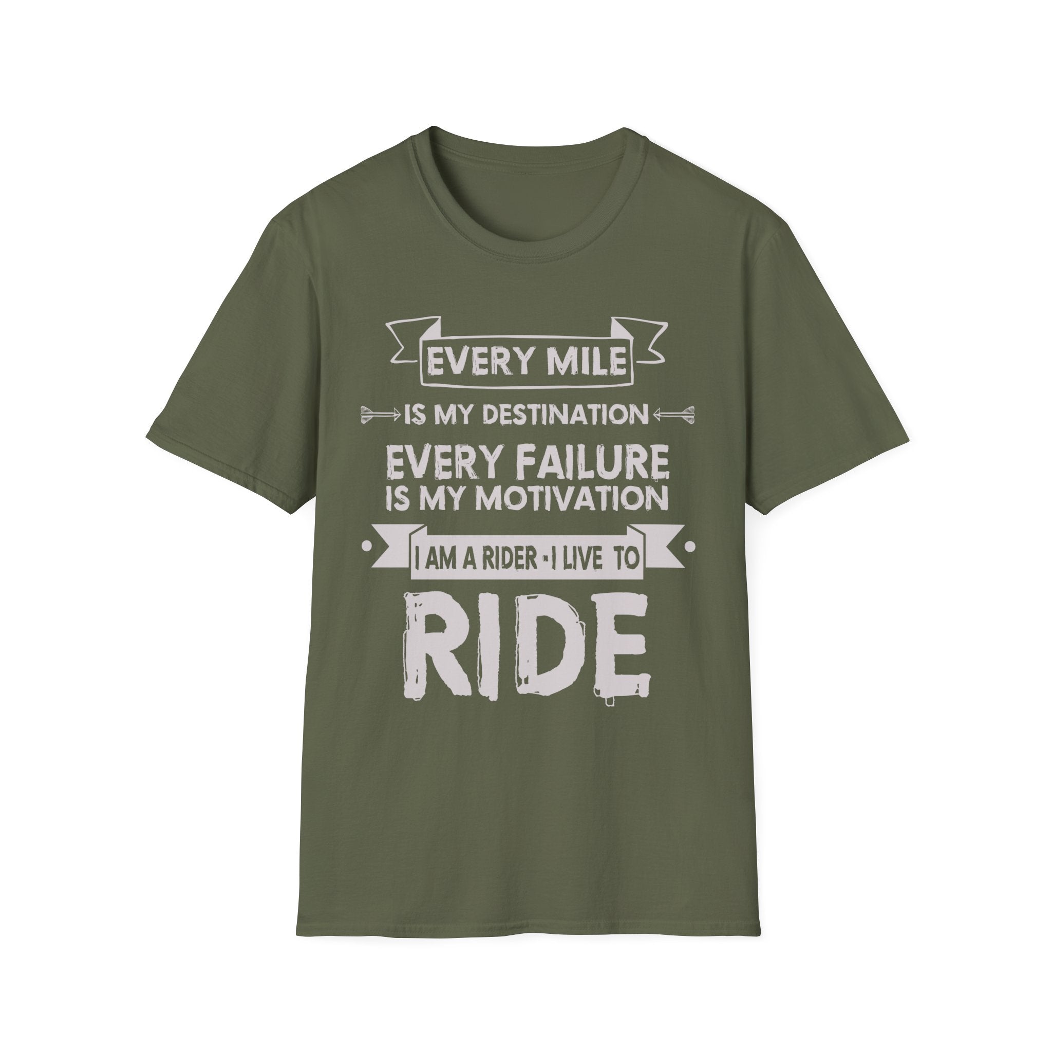 Inspirational Rider T-Shirt | Every Mile Is My Destination | Fitness Gift for Cyclists, Motivational Tee, Unisex Apparel