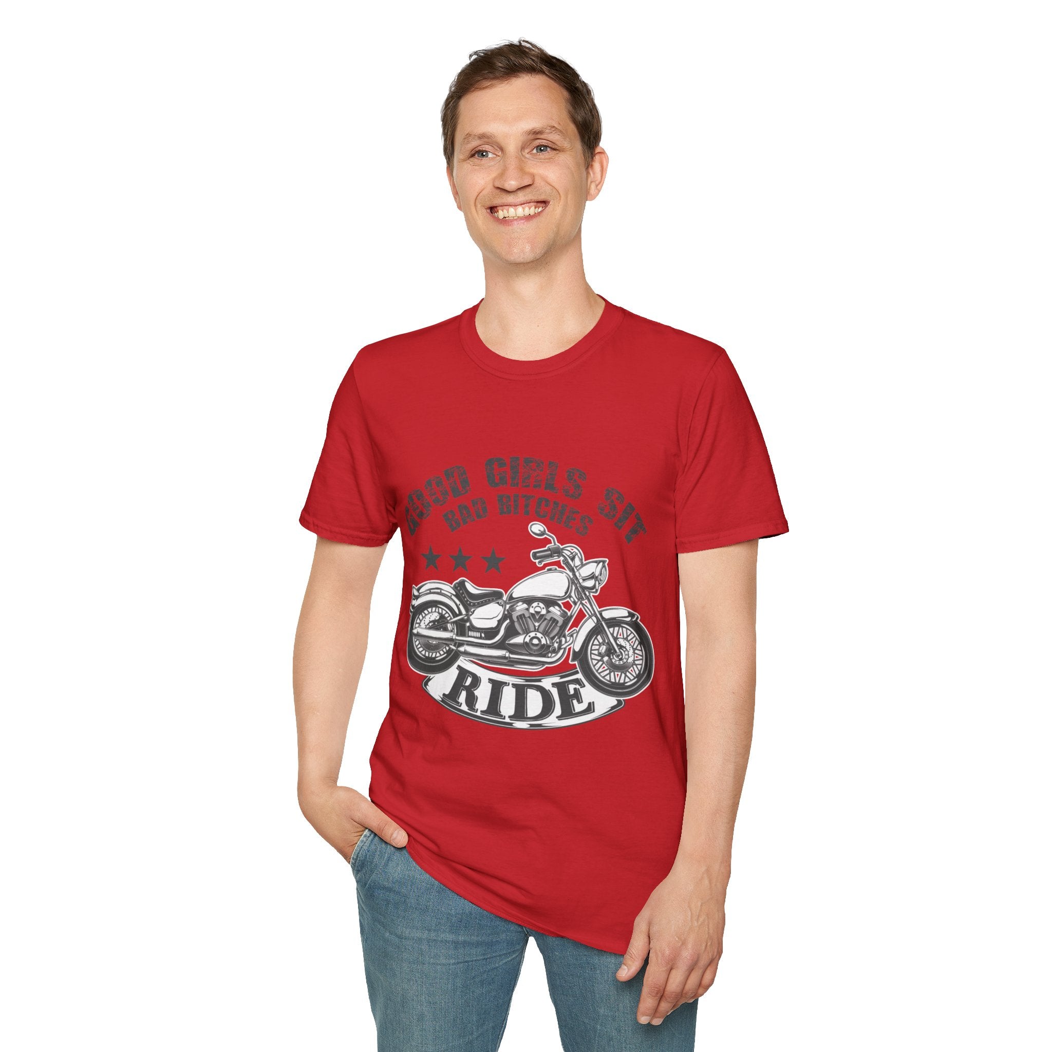 Good Girls Sit Bad Bitches Ride Unisex T-Shirt, Biker Tee, Gift for Motorcycle Lovers, Casual Wear, Birthday Gift
