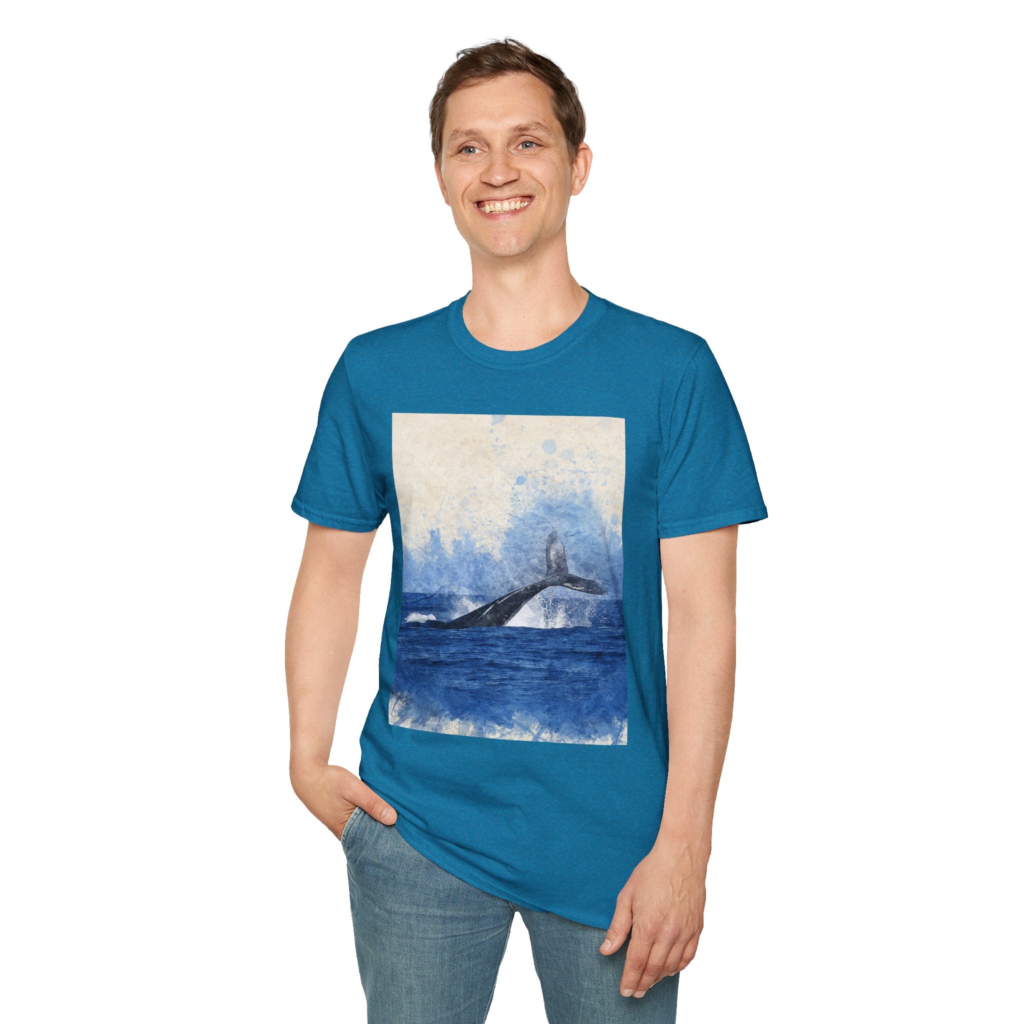 Whale Watching Unisex Softstyle T-Shirt, Ocean Lover Gift, Nature Tee