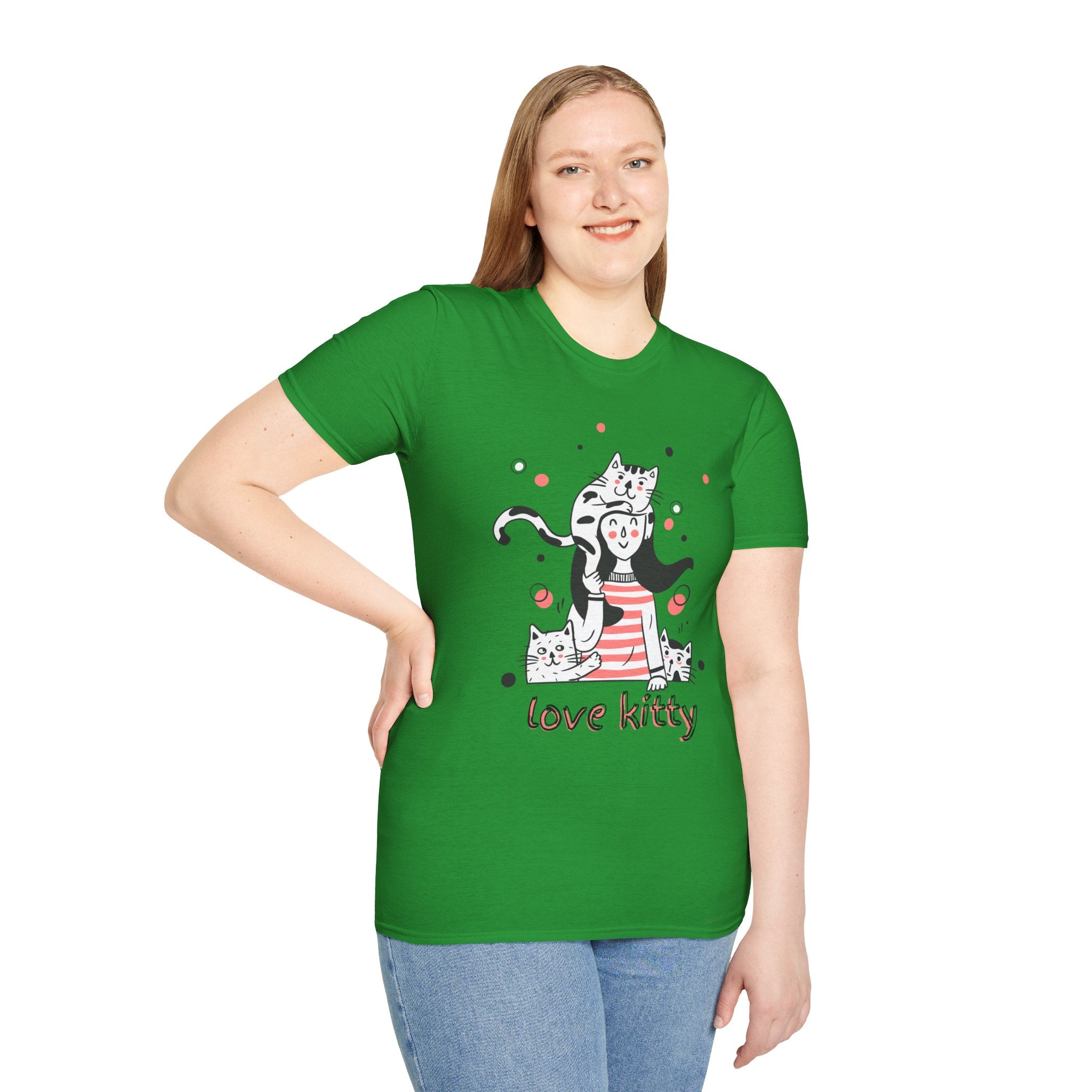 Cute Cat Lover T-Shirt, Love Kitty Graphic Tee