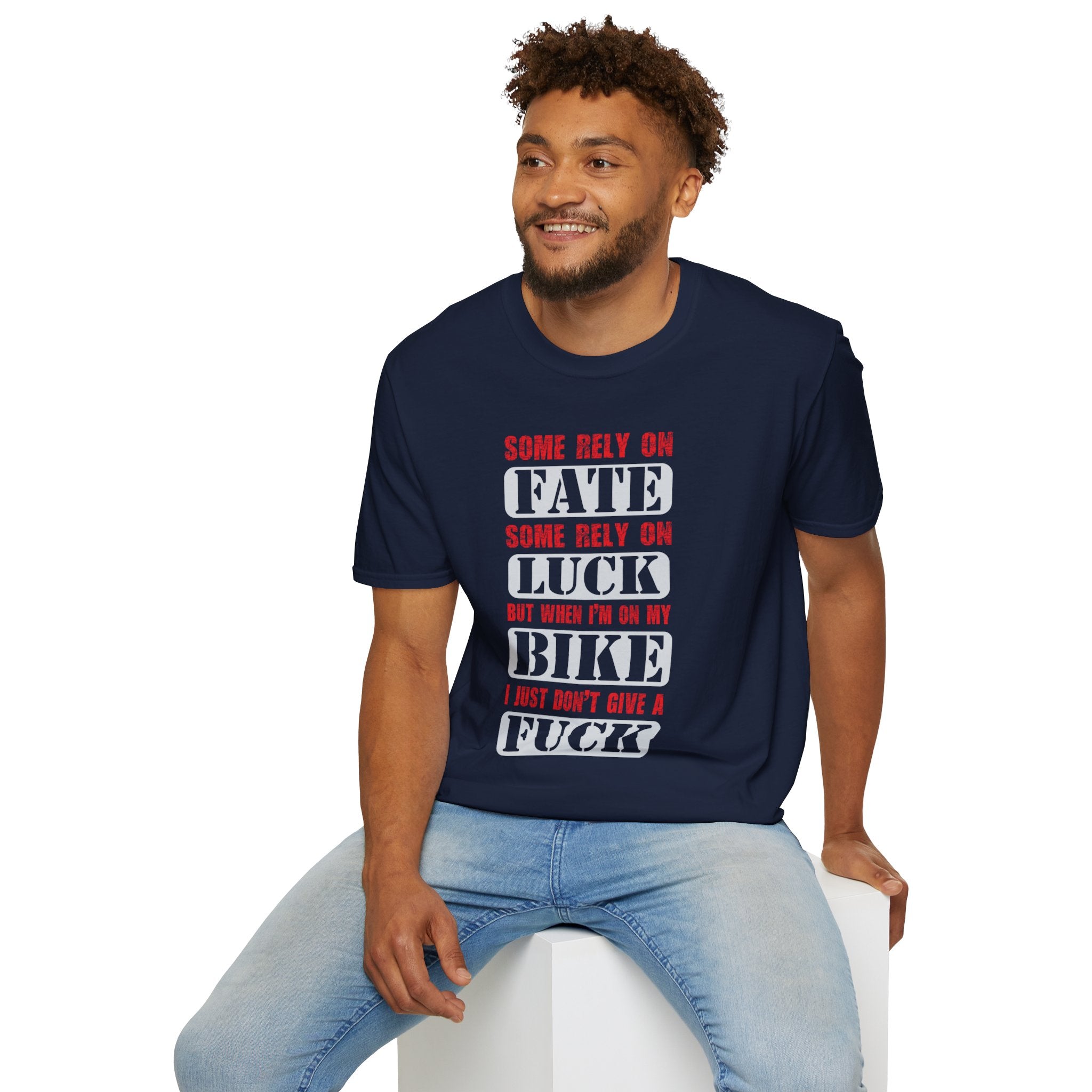 Rebellious Unisex T-Shirt - Fate, Luck, Bike, Adventure Shirt, Perfect for Bikers, Casual Wear, Gifts for Friends, Unique Graphic Tee