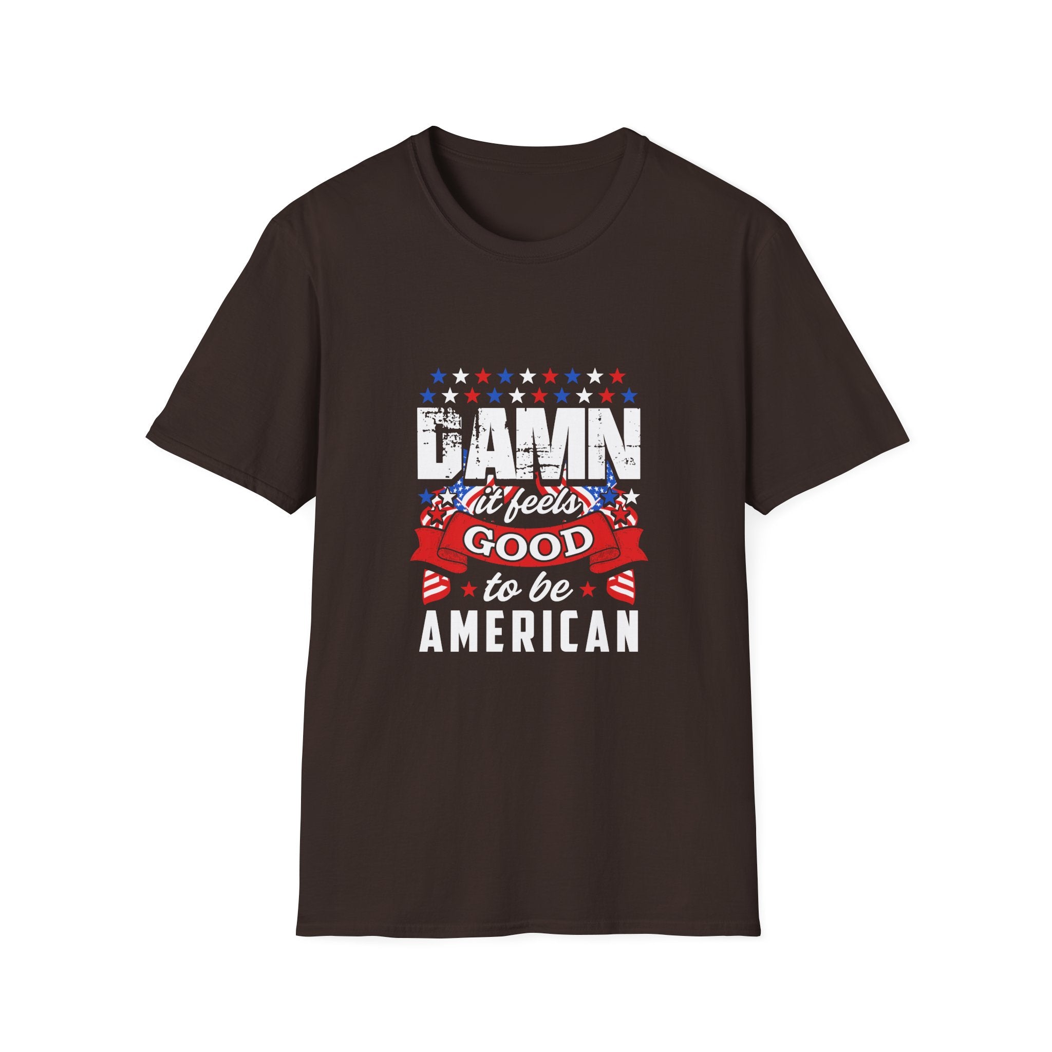 Unisex Patriotic T-Shirt: "Damn It Feels Good to Be American" - Perfect for Independence Day, BBQs, Casual Outings, Gifts, and Celebrations