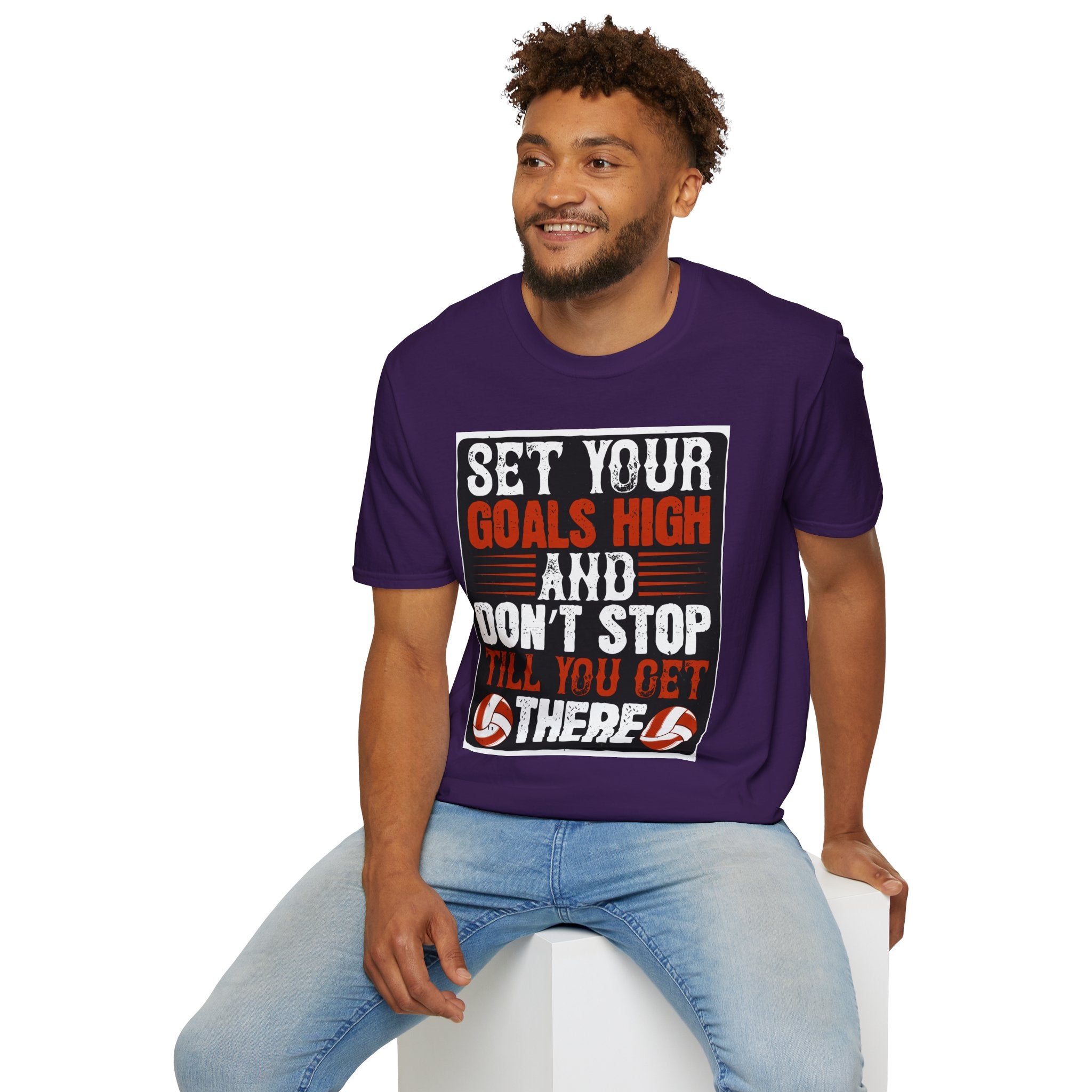 Motivational Unisex T-Shirt - "Set Your Goals High" - Inspirational Workout Tee