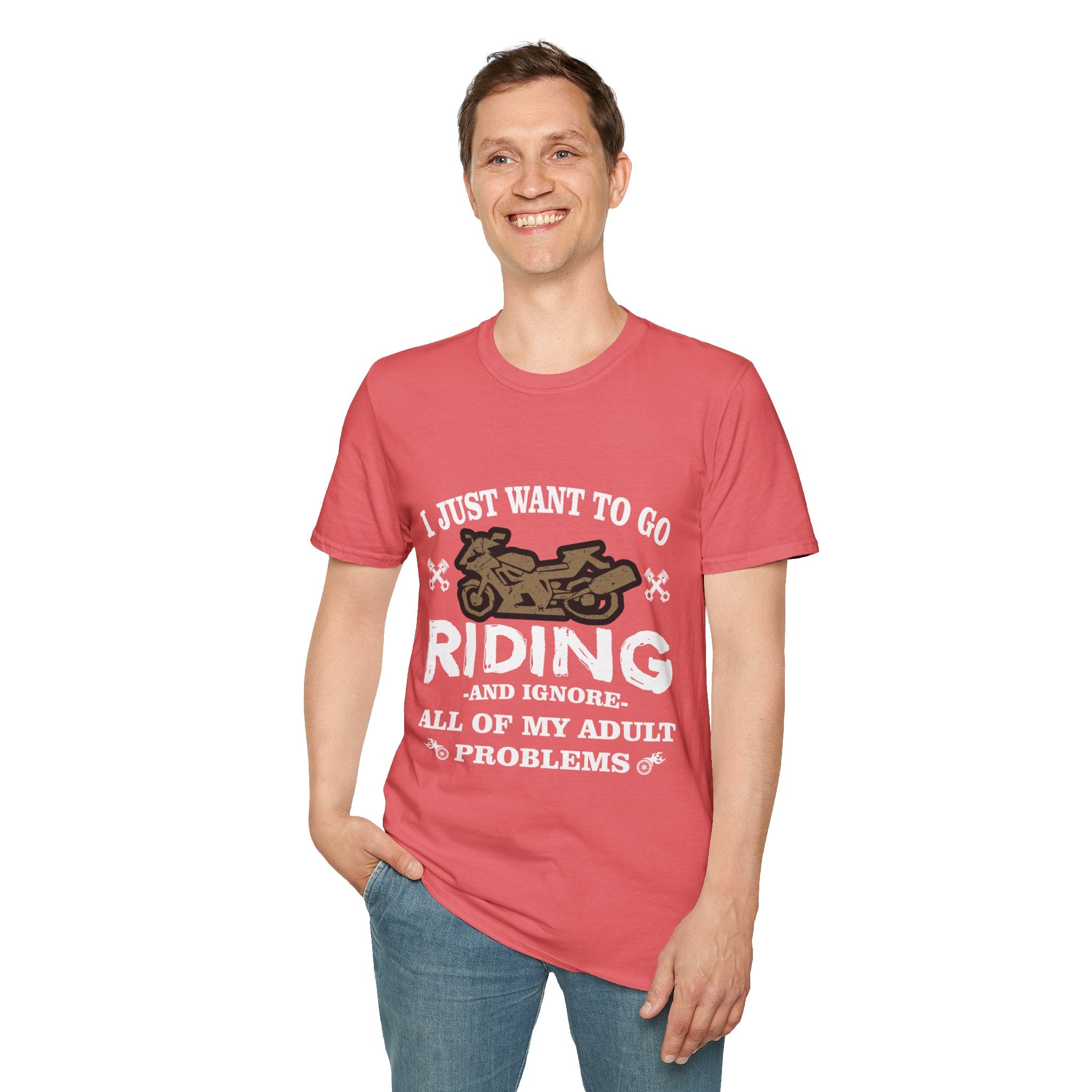 Unisex Riding T-Shirt - Perfect for Bikers, Adulting Humor, Birthdays, Gifts for Him, Summer Wear