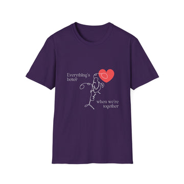 Cute Love Illustration T-Shirt, Funny Couple Shirt, Gift for Her, Romantic