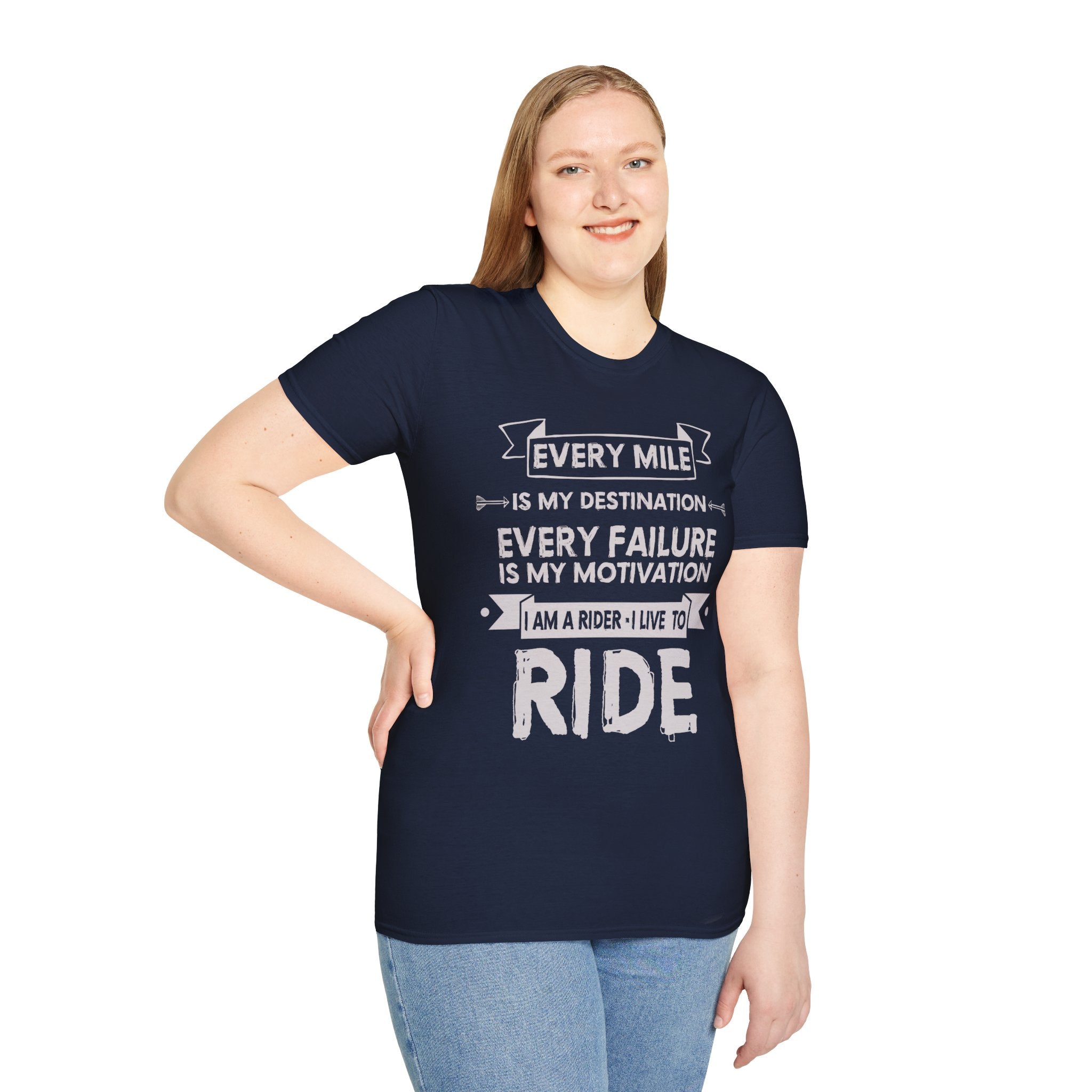 Inspirational Rider T-Shirt | Every Mile Is My Destination | Fitness Gift for Cyclists, Motivational Tee, Unisex Apparel