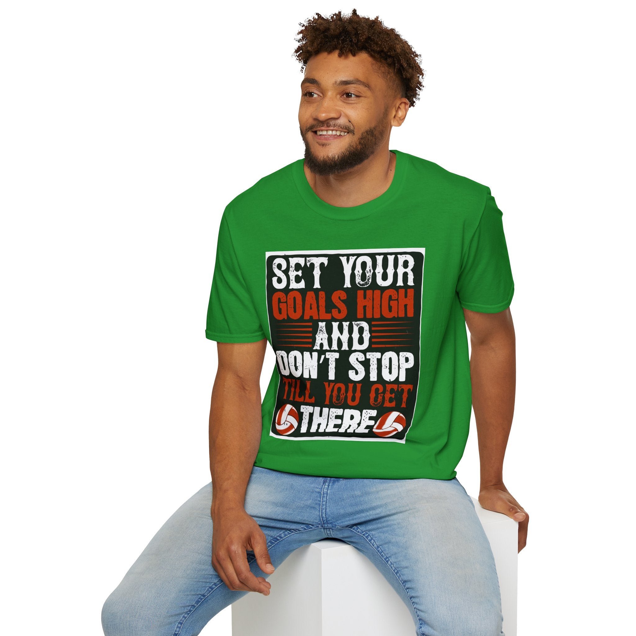 Motivational Unisex T-Shirt - "Set Your Goals High" - Inspirational Workout Tee