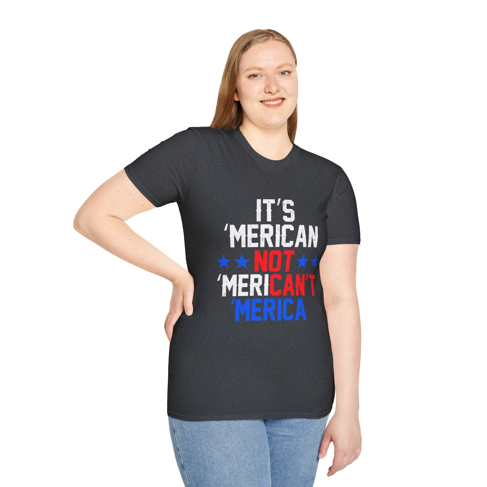 Patriotic Graphic Tee for Freedom Lovers - Unisex Softstyle T-Shirt, Casual Wear, Independence Day, Election Shirt, Gift Idea