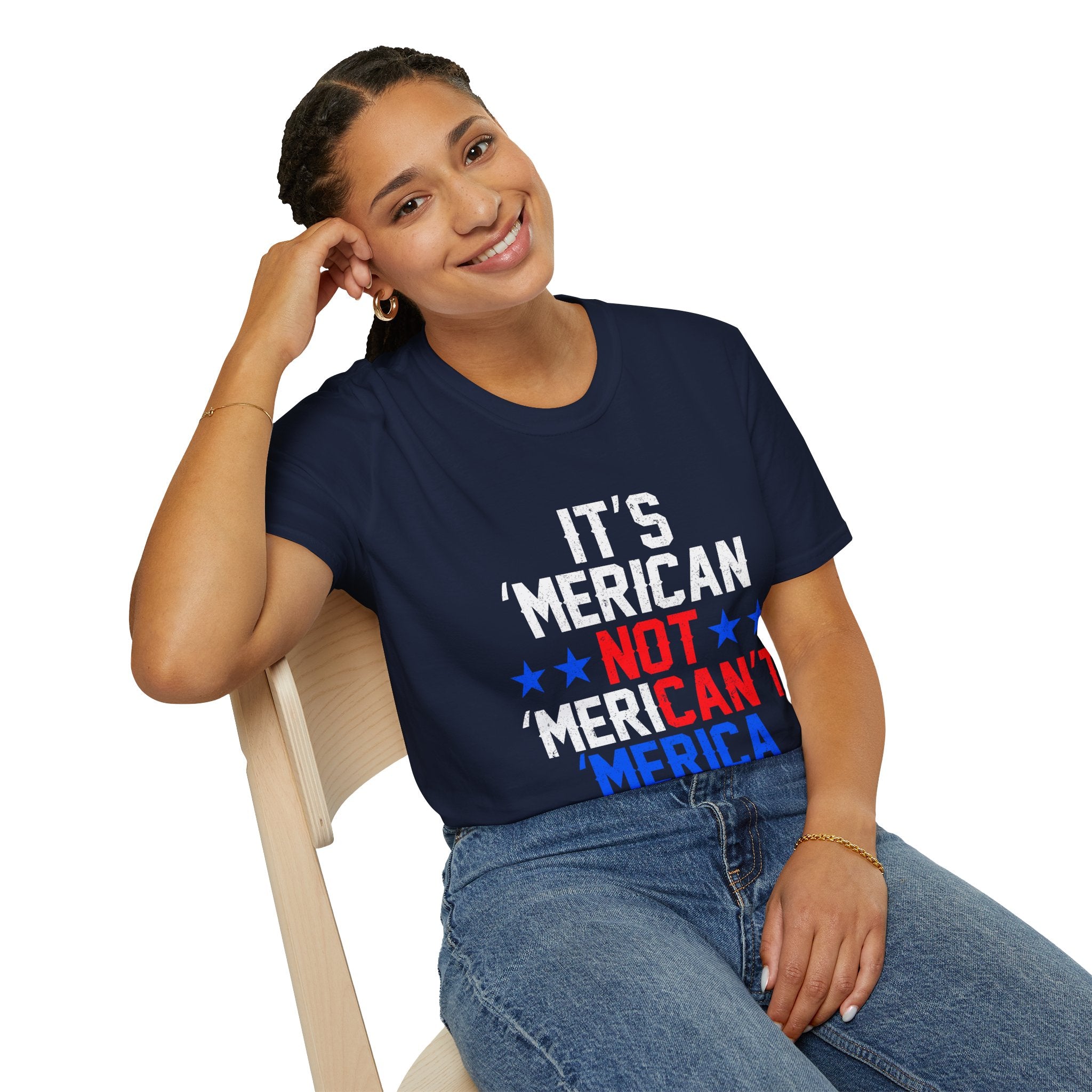 Patriotic Graphic Tee for Freedom Lovers - Unisex Softstyle T-Shirt, Casual Wear, Independence Day, Election Shirt, Gift Idea