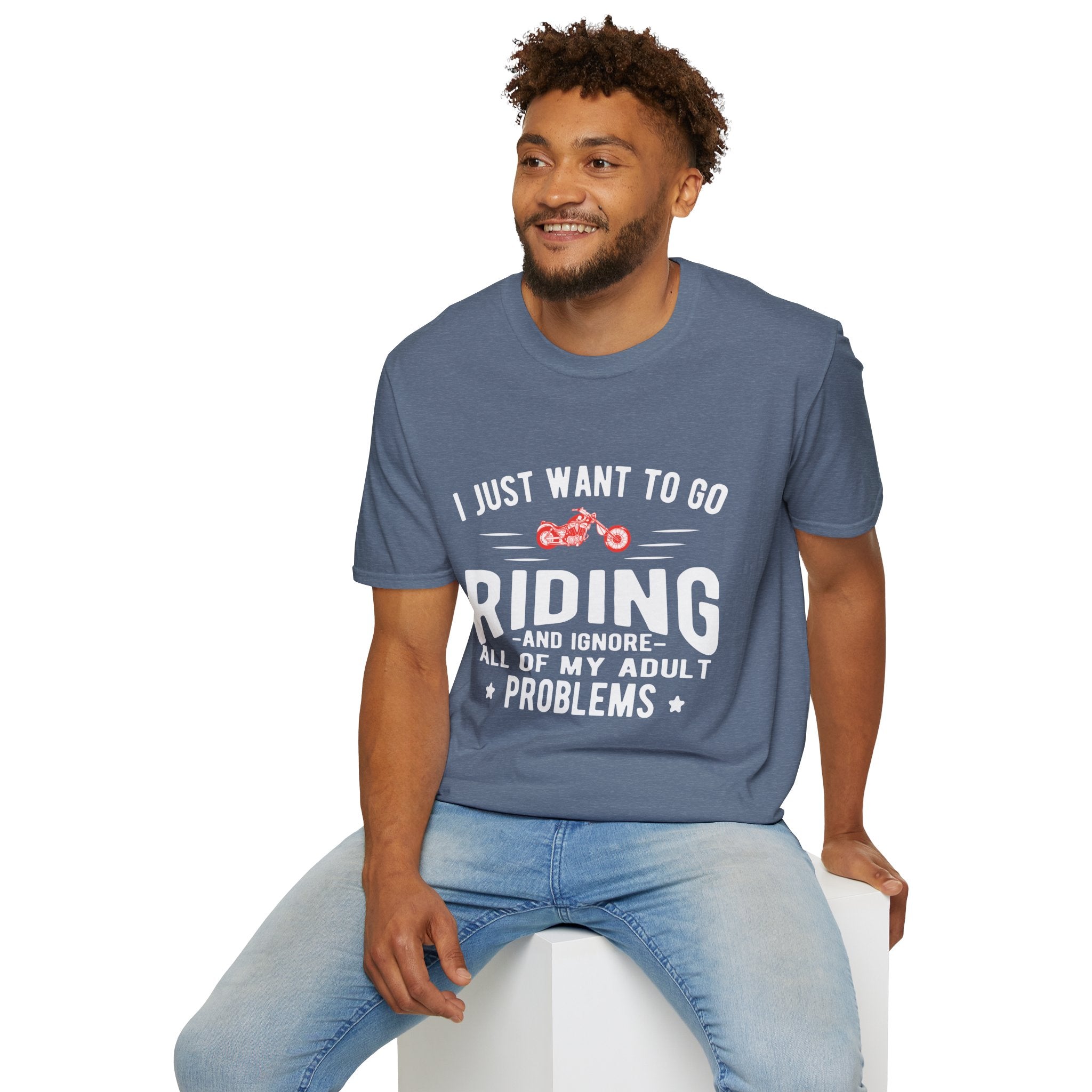 Funny Riding T-Shirt for Adults, Unisex Graphic Tee, Casual Wear, Gift for Riders, Adulting Humor Shirt