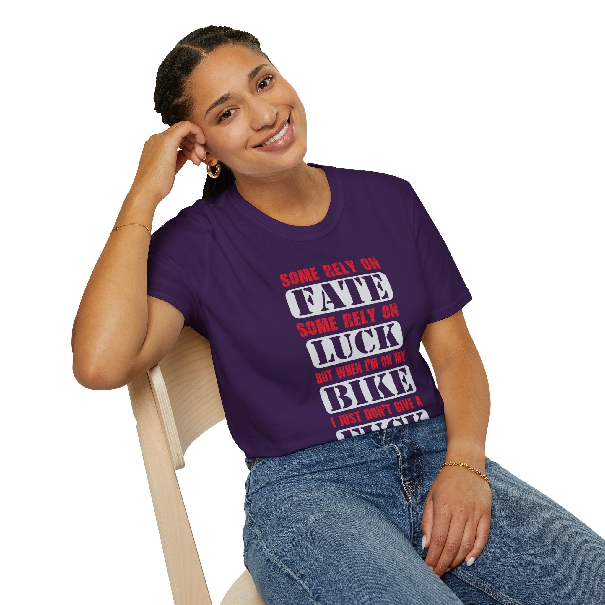 Rebellious Unisex T-Shirt - Fate, Luck, Bike, Adventure Shirt, Perfect for Bikers, Casual Wear, Gifts for Friends, Unique Graphic Tee