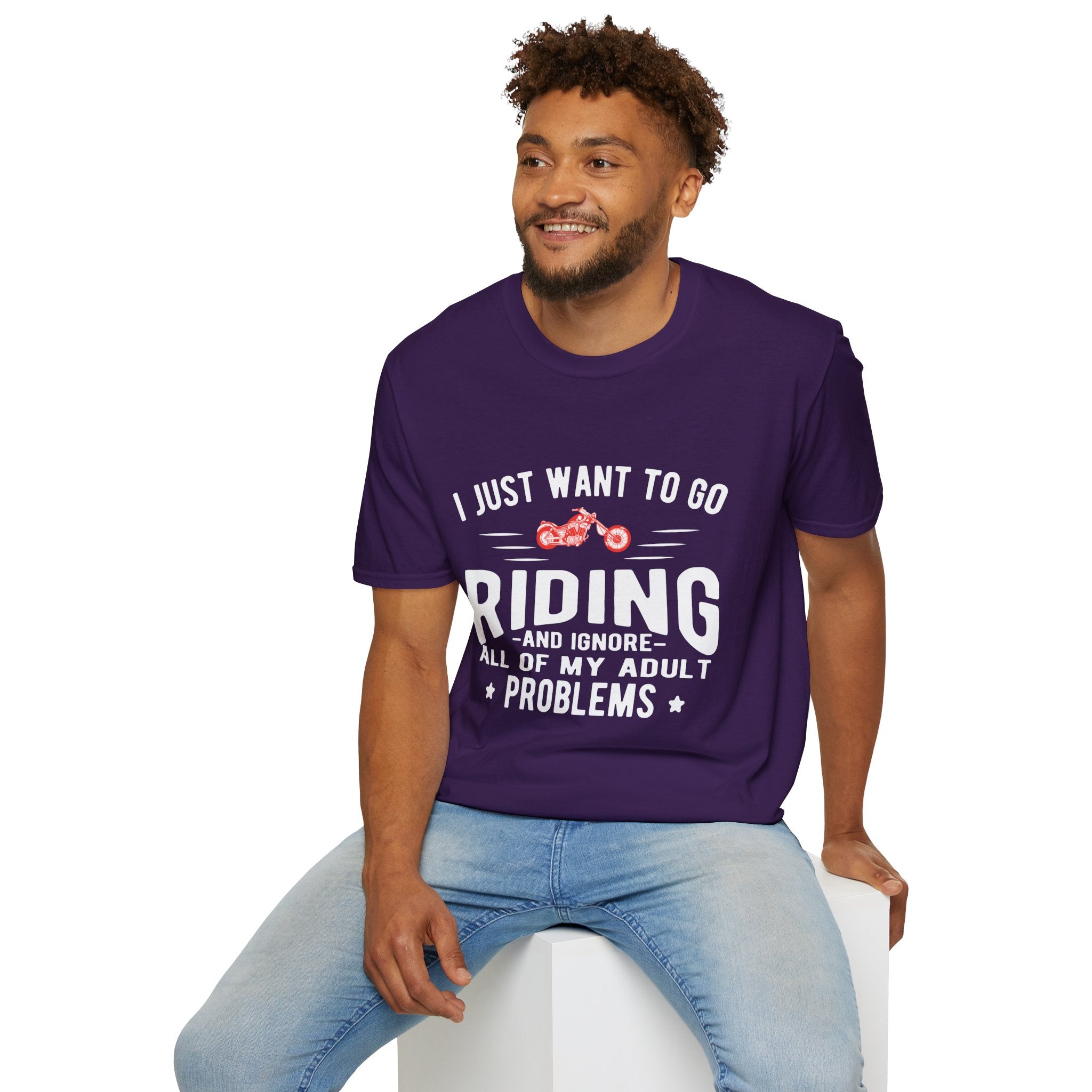 Funny Riding T-Shirt for Adults, Unisex Graphic Tee, Casual Wear, Gift for Riders, Adulting Humor Shirt