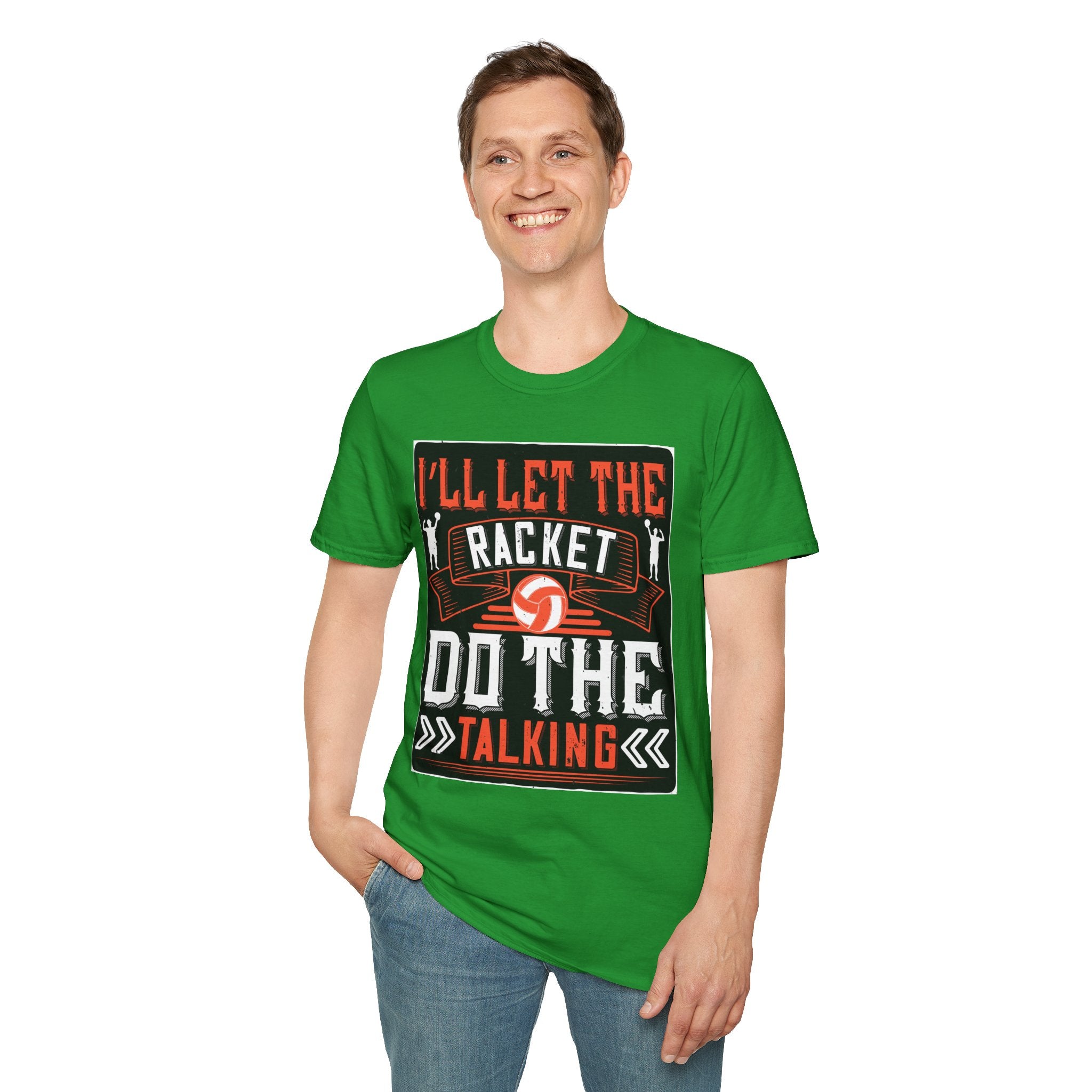 Sporty Unisex Softstyle T-Shirt | Inspirational Racket Design | Ideal for Sports Lovers, Coaches, and Gifts