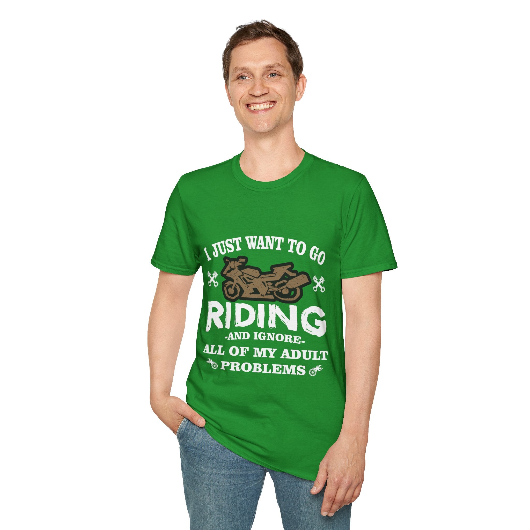 Unisex Riding T-Shirt - Perfect for Bikers, Adulting Humor, Birthdays, Gifts for Him, Summer Wear