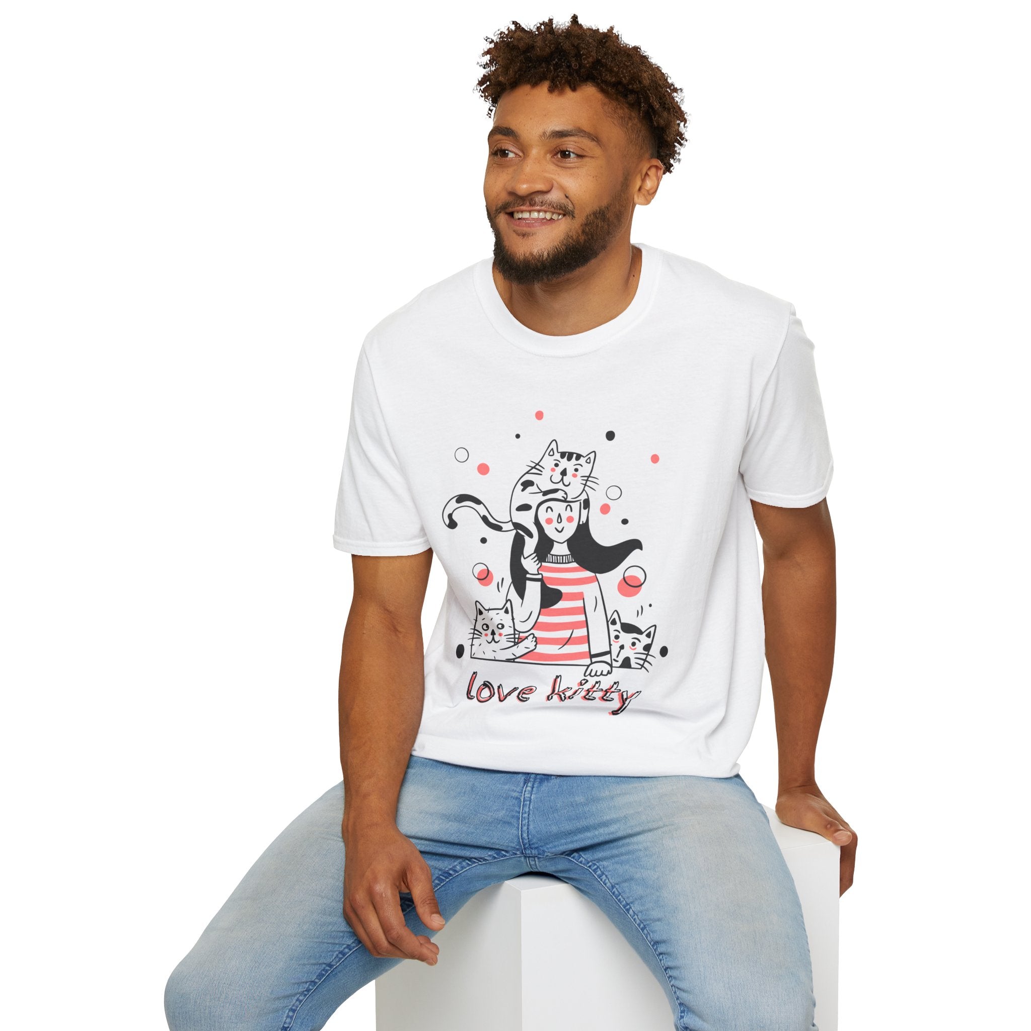 Cute Cat Lover T-Shirt, Love Kitty Graphic Tee