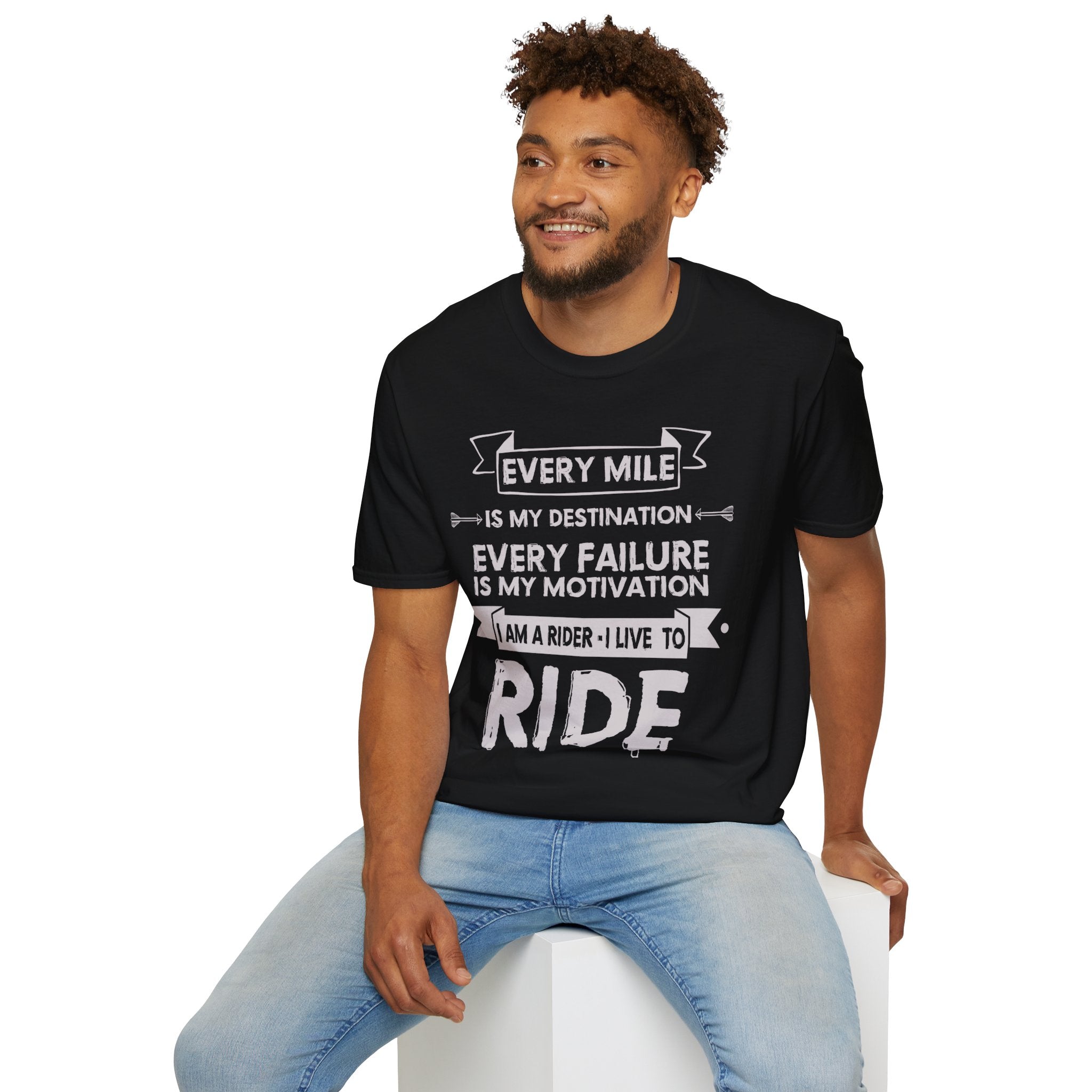 Inspirational Rider T-Shirt | Every Mile Is My Destination | Fitness Gift for Cyclists, Motivational Tee, Unisex Apparel