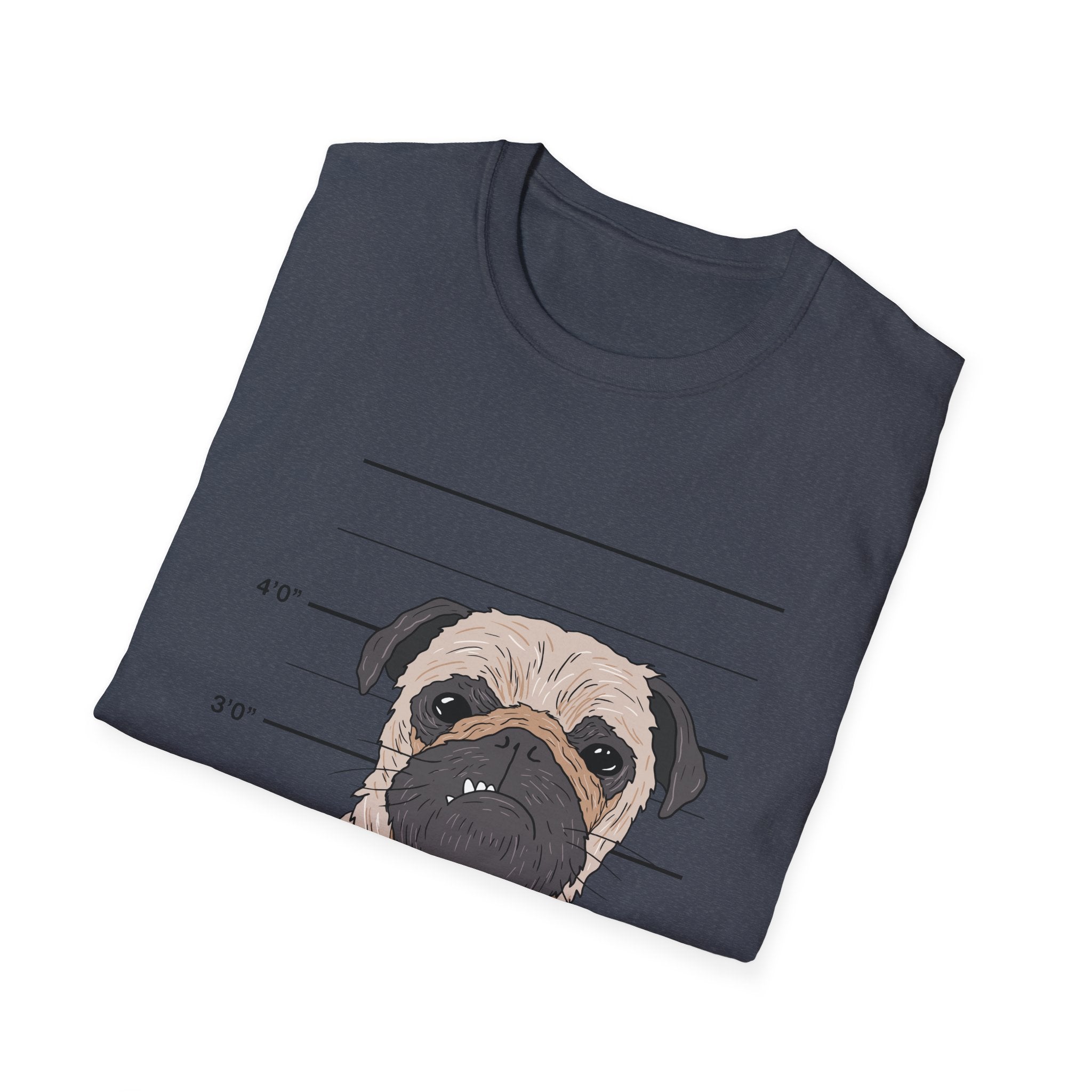 Bad Dog Pug Unisex Softstyle T-Shirt, Funny Dog Lover Tee, Pet Owner Gift, Casual Wear, Dog-Themed Apparel, Pet Humor Shirt