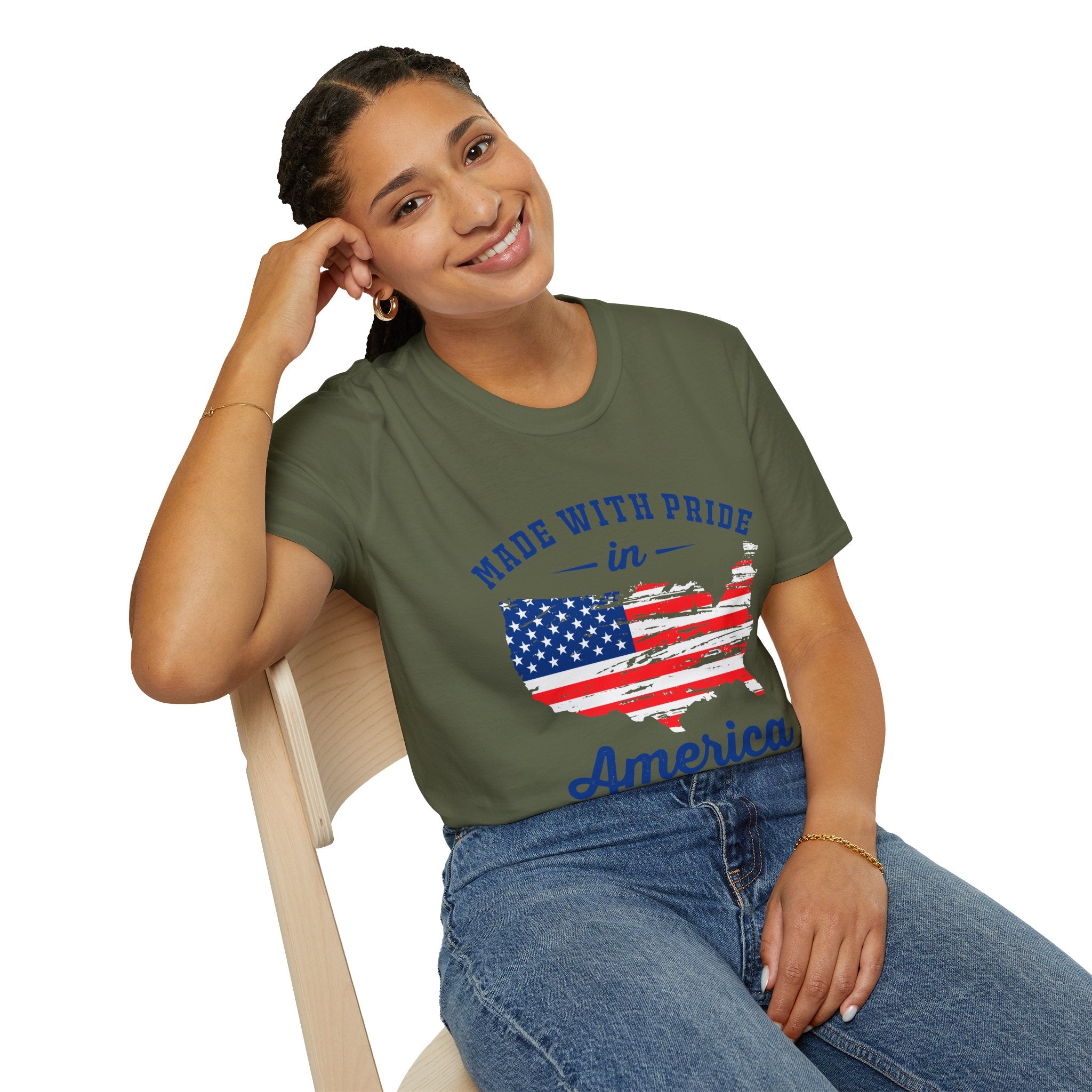 Pride USA Unisex T-Shirt, American Flag Graphic Tee, Independence Day Shirt, Gift for Patriots, Casual Everyday Wear