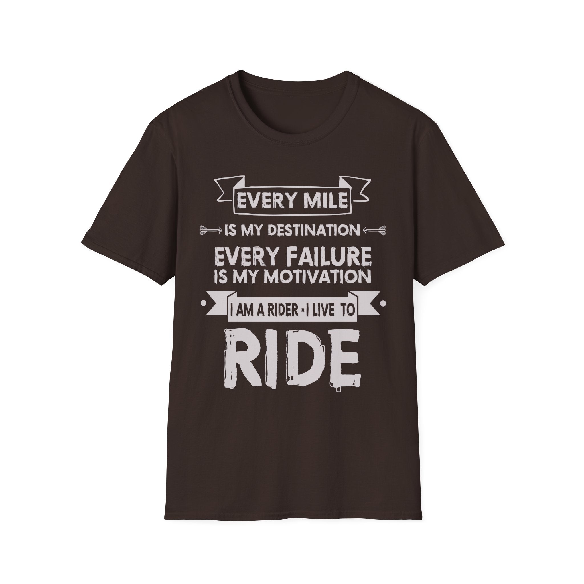 Inspirational Rider T-Shirt | Every Mile Is My Destination | Fitness Gift for Cyclists, Motivational Tee, Unisex Apparel