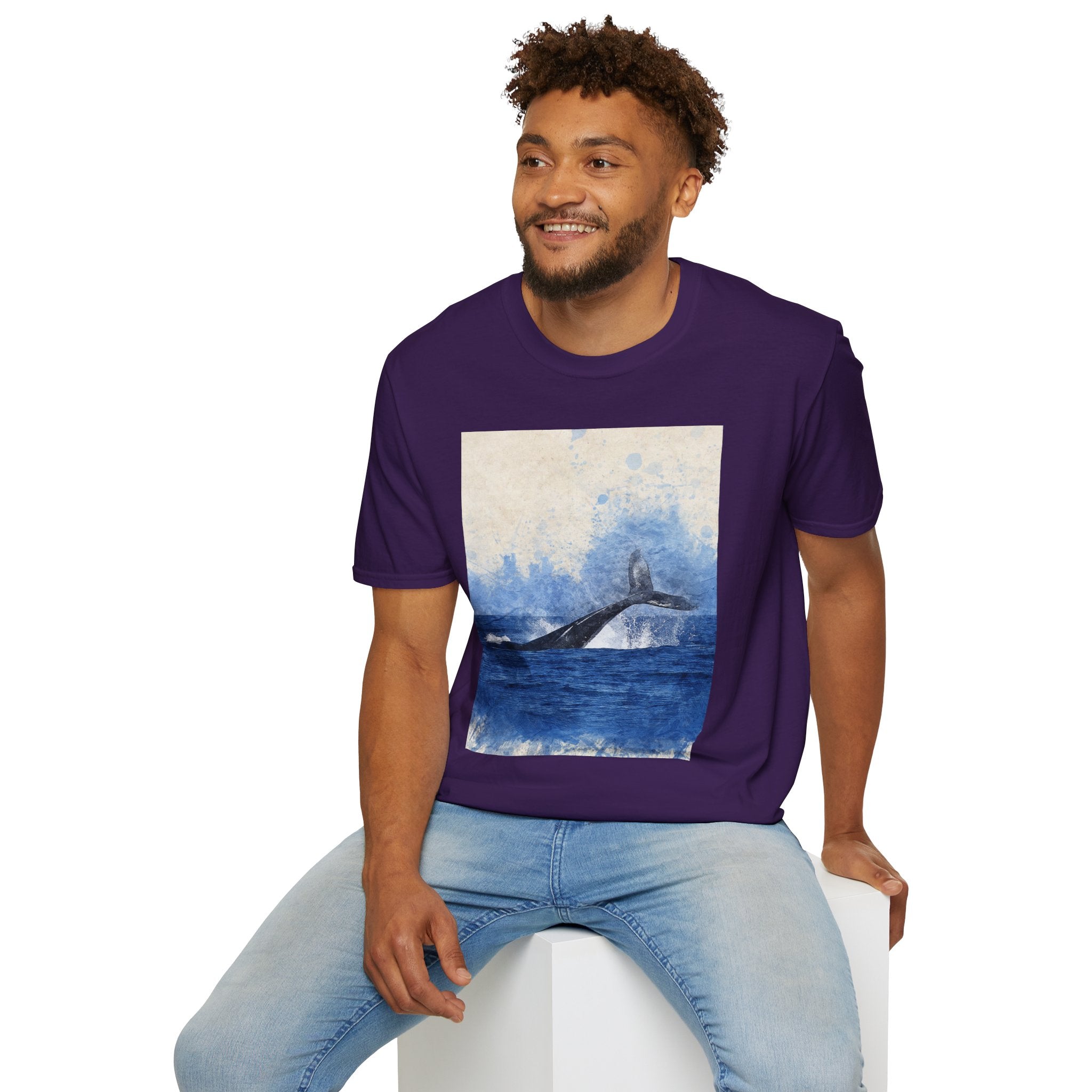 Whale Watching Unisex Softstyle T-Shirt, Ocean Lover Gift, Nature Tee