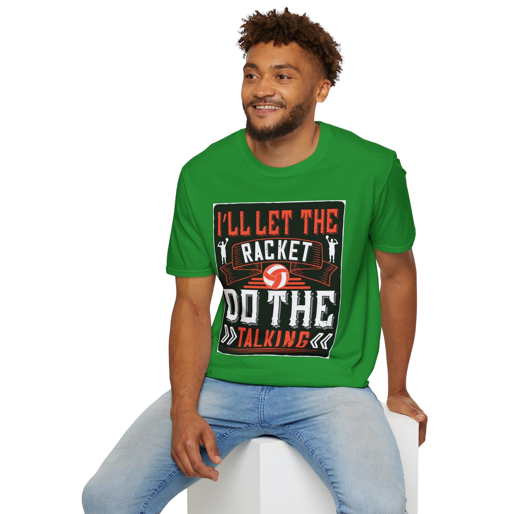 Sporty Unisex Softstyle T-Shirt | Inspirational Racket Design | Ideal for Sports Lovers, Coaches, and Gifts
