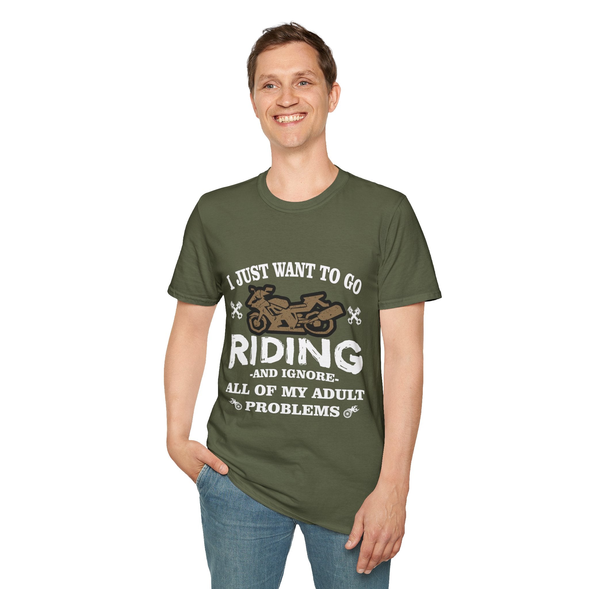 Unisex Riding T-Shirt - Perfect for Bikers, Adulting Humor, Birthdays, Gifts for Him, Summer Wear