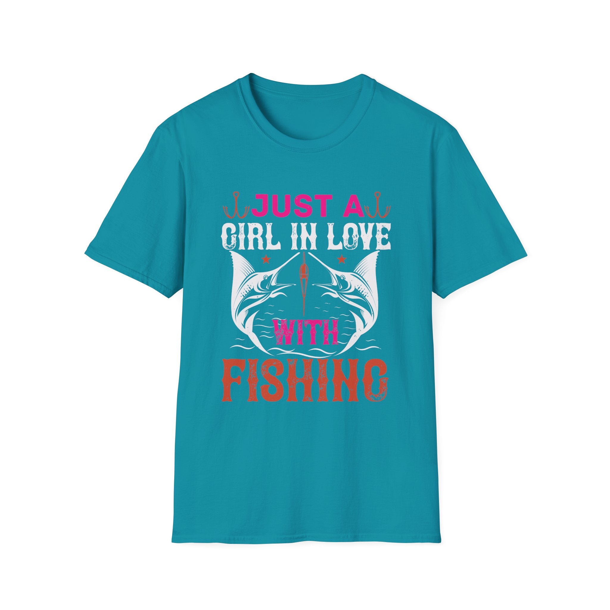 Fishing Lover T-Shirt for Women | Just a Girl in Love With Fishing, Gifts for Fisherwomen, Fishing Apparel, Outdoor Clothing, Birthday Gift