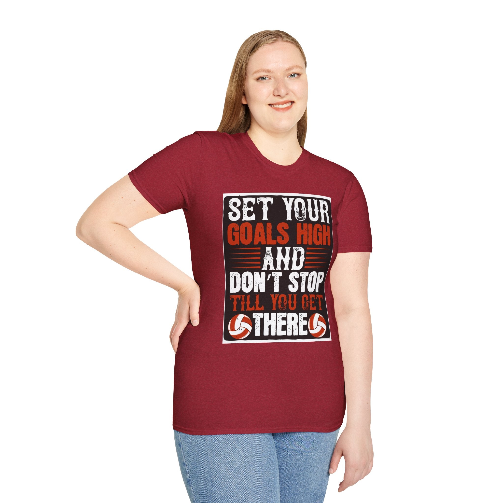 Motivational Unisex T-Shirt - "Set Your Goals High" - Inspirational Workout Tee