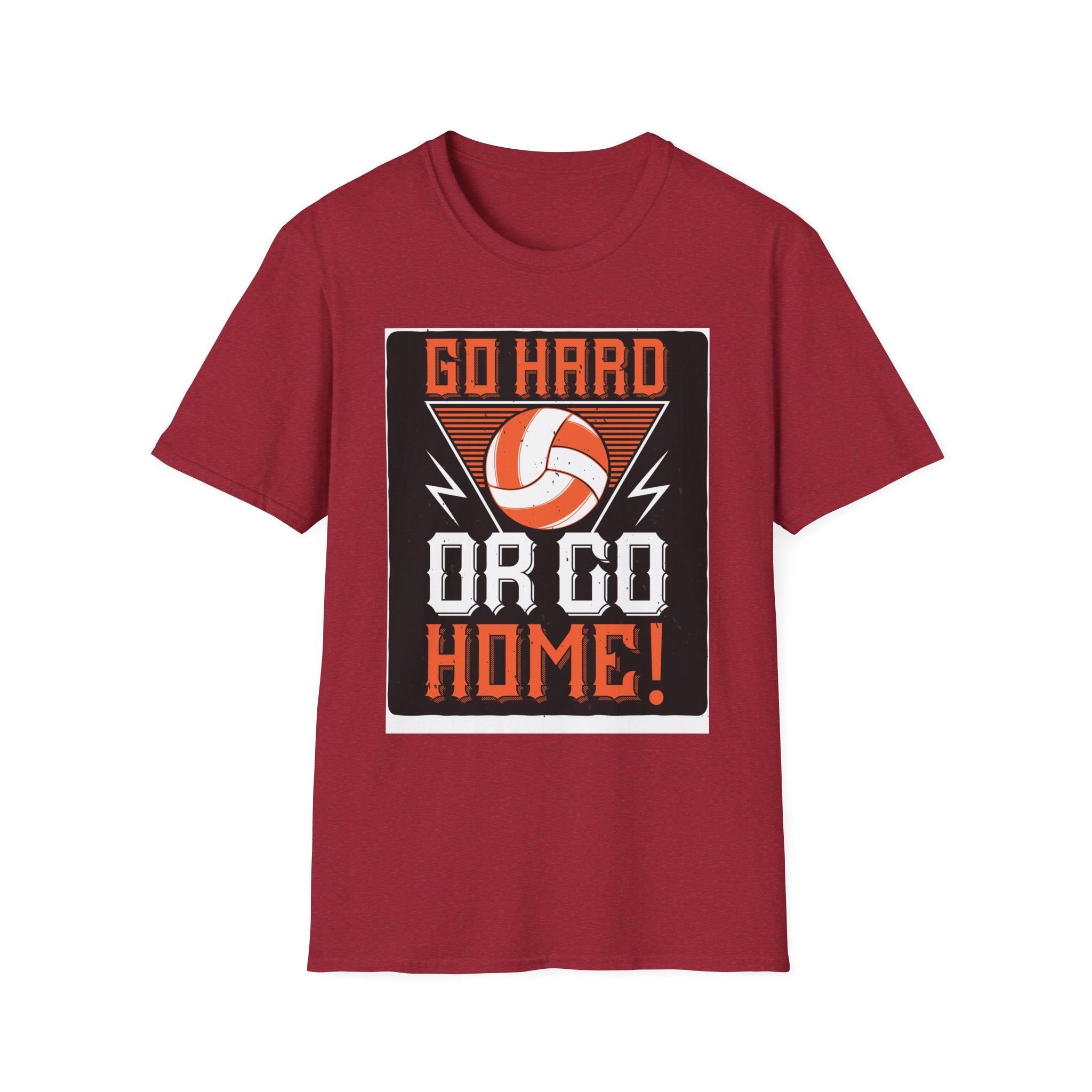 Volleyball Motivational T-Shirt - Go Hard or Go Home, Athletic Shirt, Sports Apparel