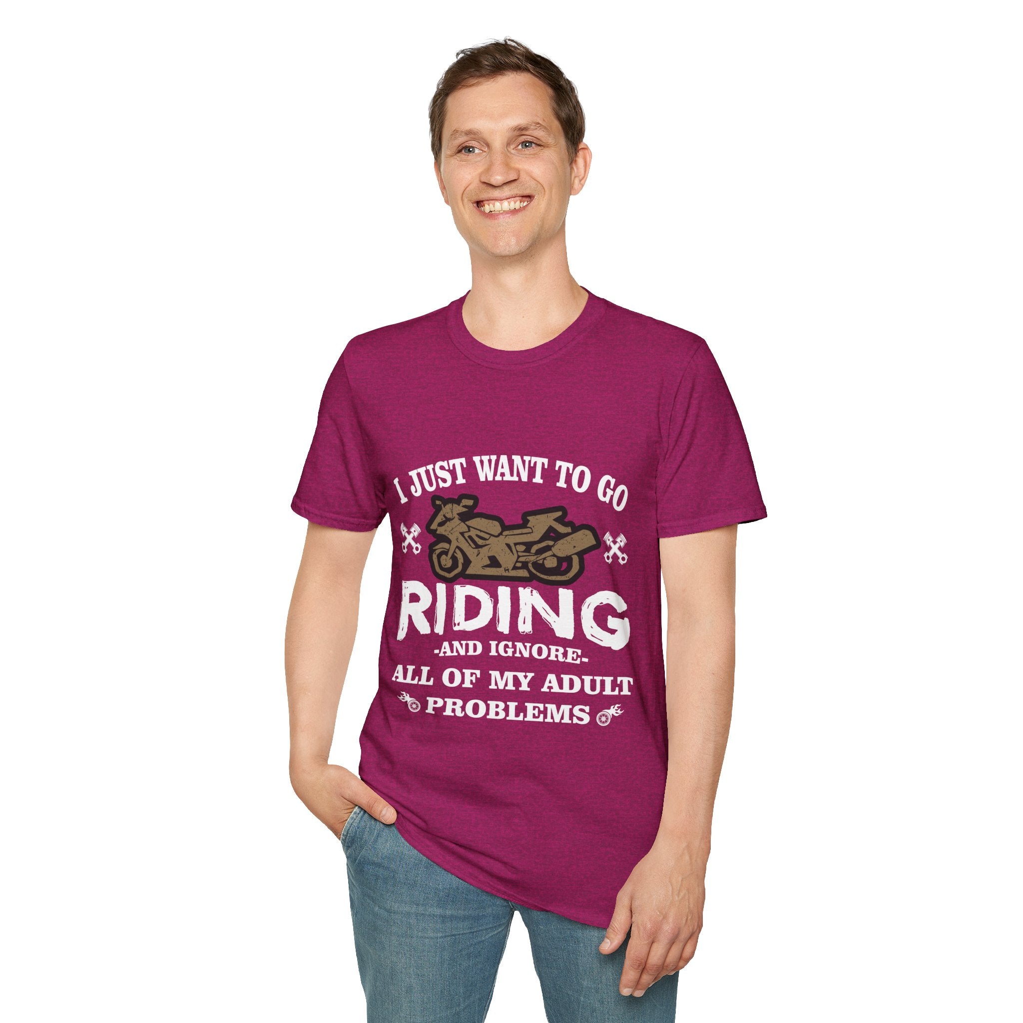 Unisex Riding T-Shirt - Perfect for Bikers, Adulting Humor, Birthdays, Gifts for Him, Summer Wear
