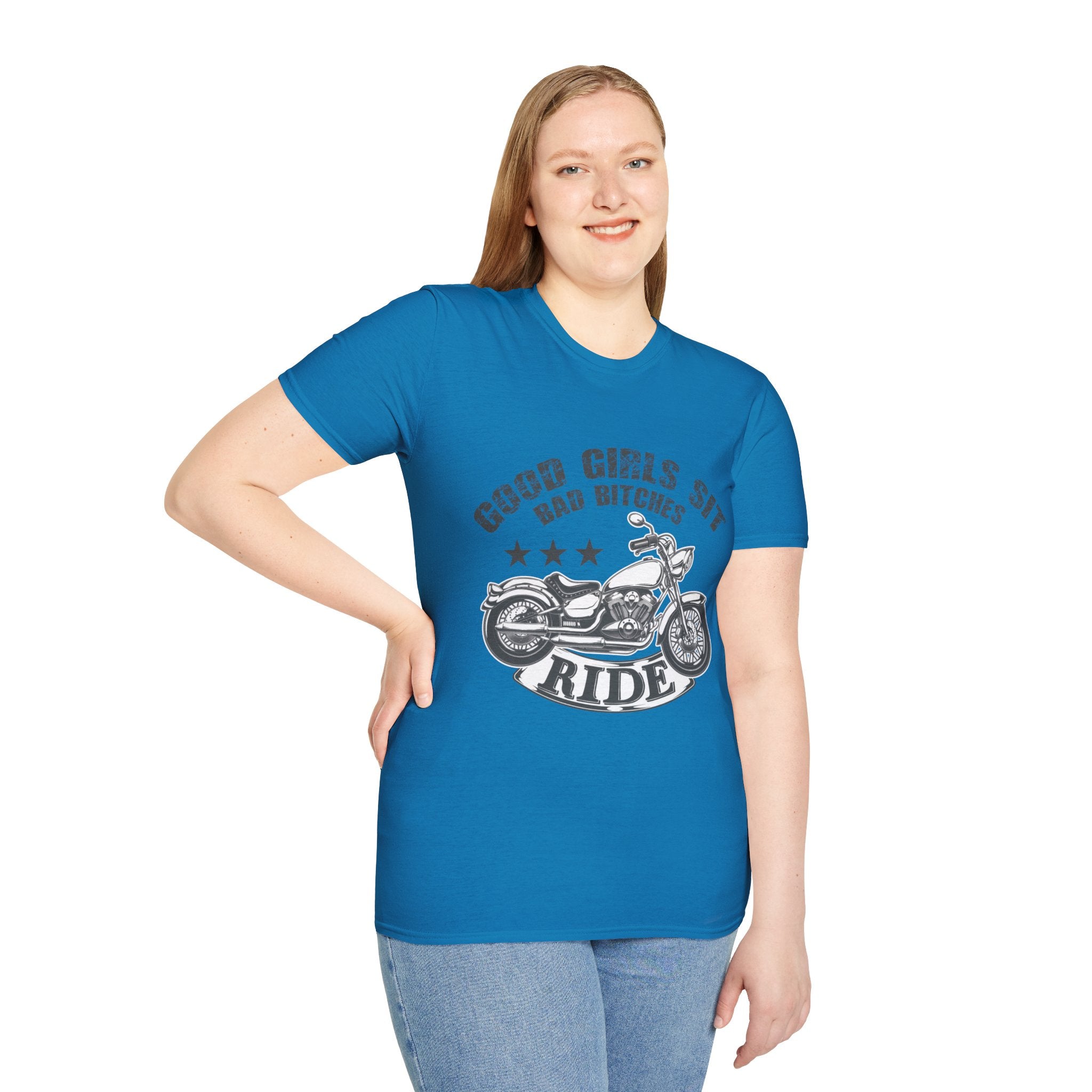 Good Girls Sit Bad Bitches Ride Unisex T-Shirt, Biker Tee, Gift for Motorcycle Lovers, Casual Wear, Birthday Gift