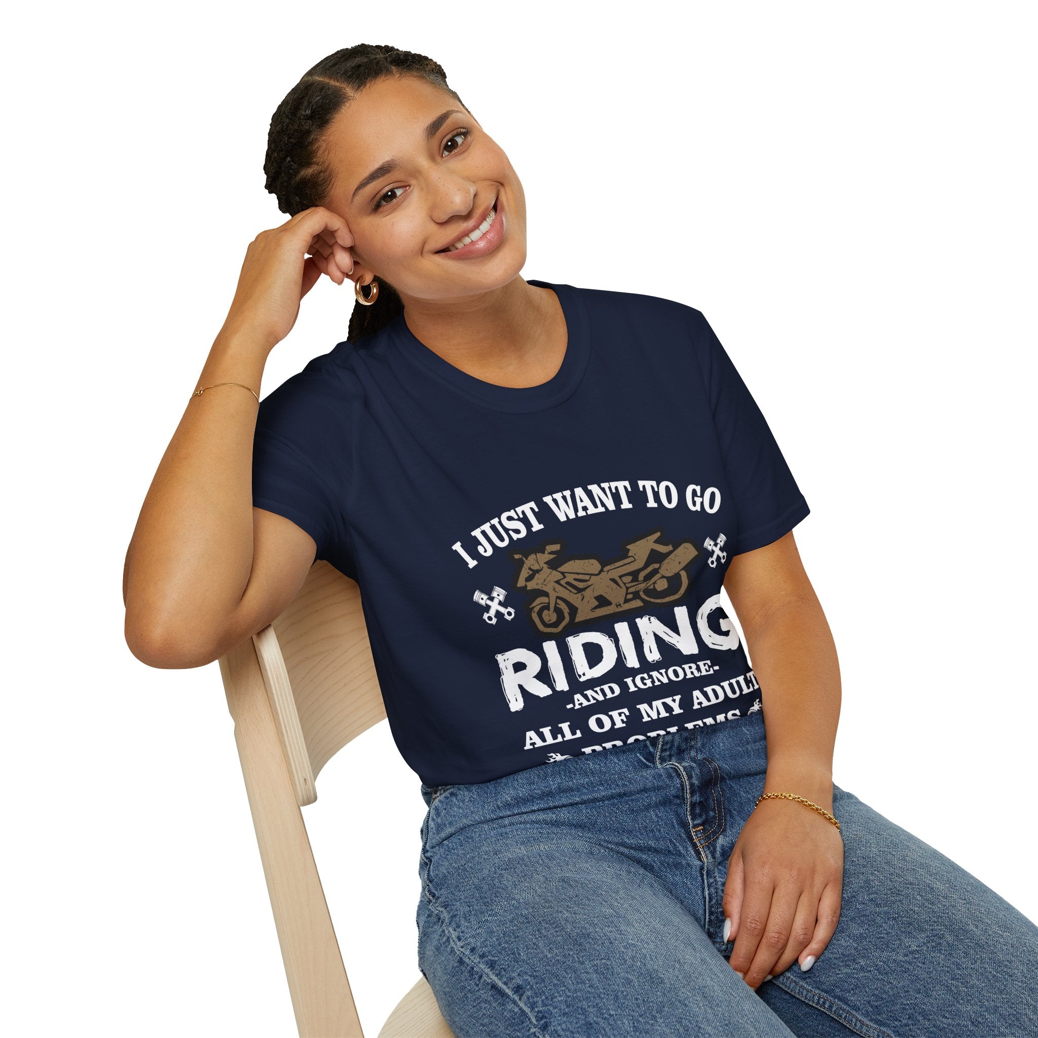 Unisex Riding T-Shirt - Perfect for Bikers, Adulting Humor, Birthdays, Gifts for Him, Summer Wear